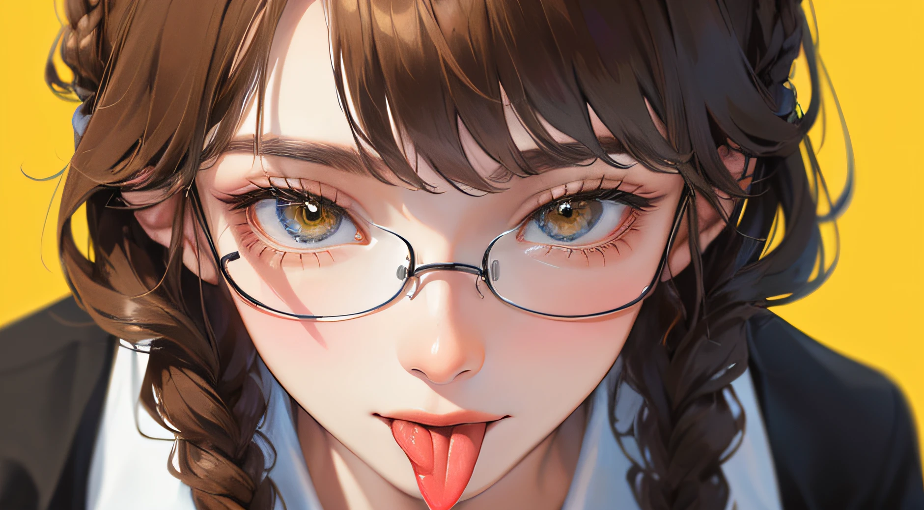 ahegao, rolling eyes, blush, tongue out, drooling, excessive cum on face, cum on glasses saliva,nsfw.sex.masterpiece..wallpaper.official art.Amazing. finely detailed.extremely delicate and beautiful.extremely detailed.highly detailed.sharp focus.rich background.
  girl((solo))(baby fby body)))(ka)(very little).slender.flat chest:1,2
naked:1,1.
.tea long hair.pigtails.brown eyes.detailed round glasses.(baby doll) excessivm.on.body
(showing.)