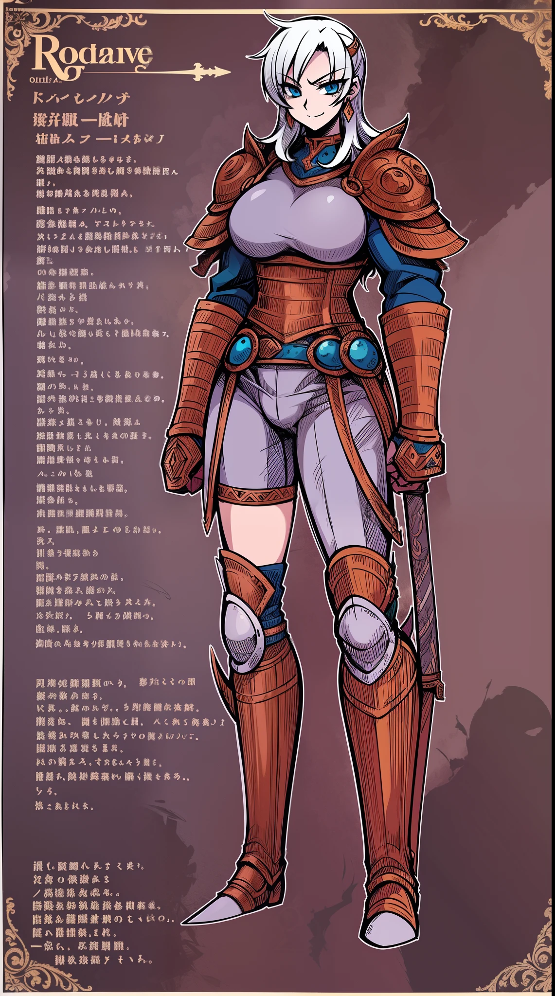 Boadicea, red-haired Viking warrior with Nordic armor and rune tattoos on her body and blooming blue eyes holding an axe, 4k