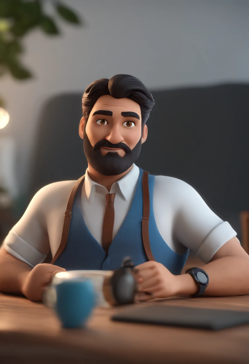 personagem dos desenhos animados de um homem com  camisa azul, animation character, Caractere estilizado, animation style rendering, 3D estilizado, Arnold Maya render, 3 d render stylized, toon render keyshot, Personagem 3D, Personagem 3D, 3d rendering stylized, 3 d character render, personagem de desenho animado, Personagem de close up, Pose de personagem,  (Estilo Pixar) (master part:1.2) (Bokeh) (best quality) (pele detalhada) (textura detalhada) (8k) (argila) (Cinematic lighting) (foco nítido