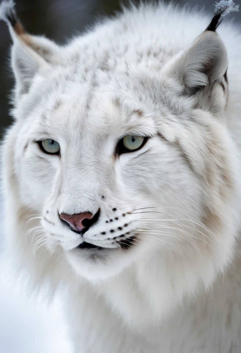 White lynx,winter,Ferocious Grin,claws,rot