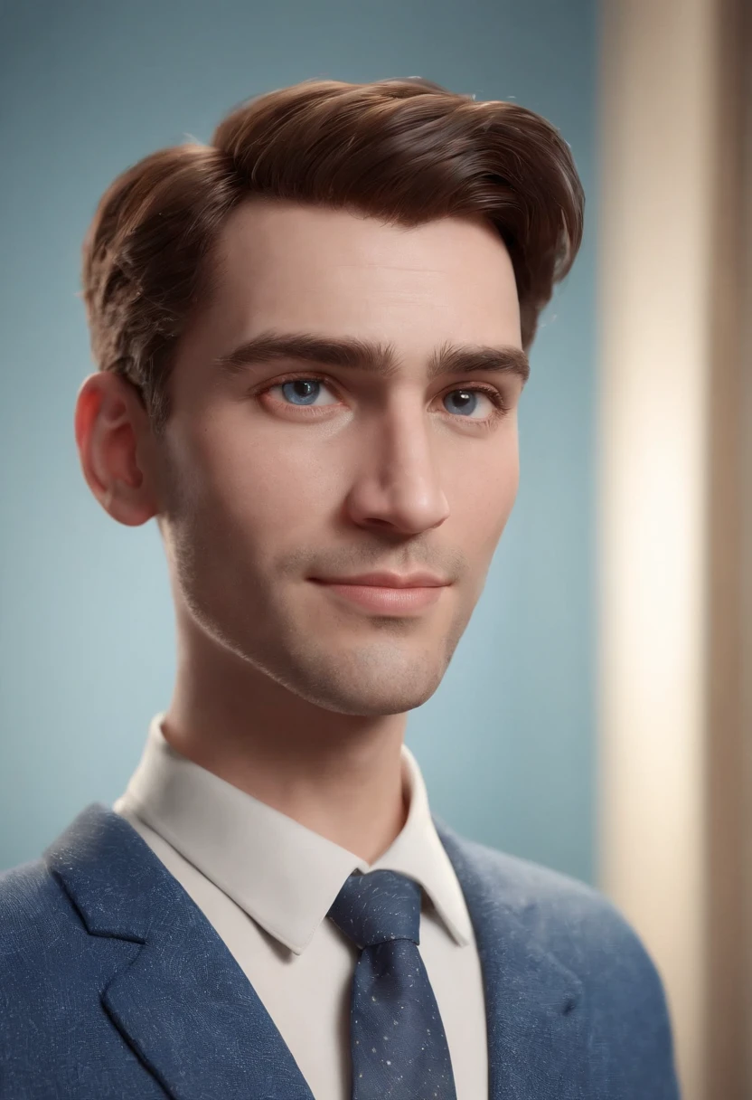 personagem dos desenhos animados de um homem com camisa azul, animation character, Caractere estilizado, animation style rendering, 3D estilizado, Arnold Maya render, 3 d render stylized, toon render keyshot, Personagem 3D, Personagem 3D, 3d rendering stylized, 3 d character render, personagem de desenho animado, Personagem de close up, Pose de personagem,  (Estilo Pixar) (master part:1.2) (Bokeh) (best quality) (pele detalhada) (textura detalhada) (8k) (argila) (Cinematic lighting) (foco nítido