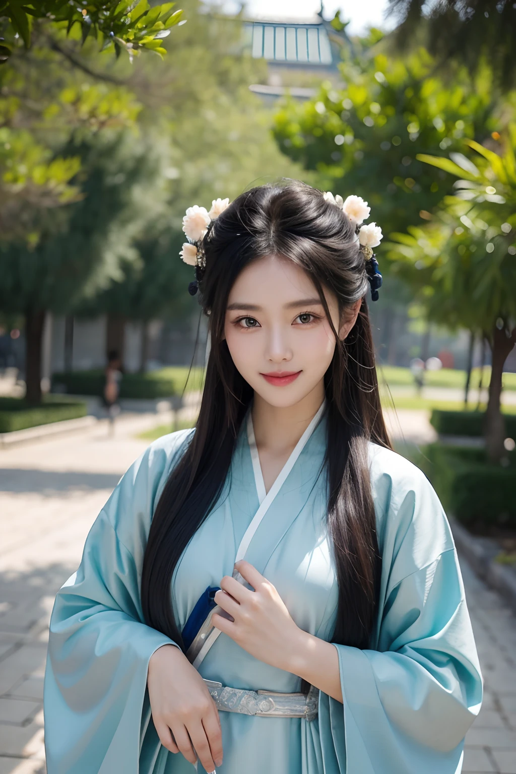 Ancient wind,Amazing,Beautuful Women,ccurateblack hair,Tang suit,ssmile,Prosperous headdress,