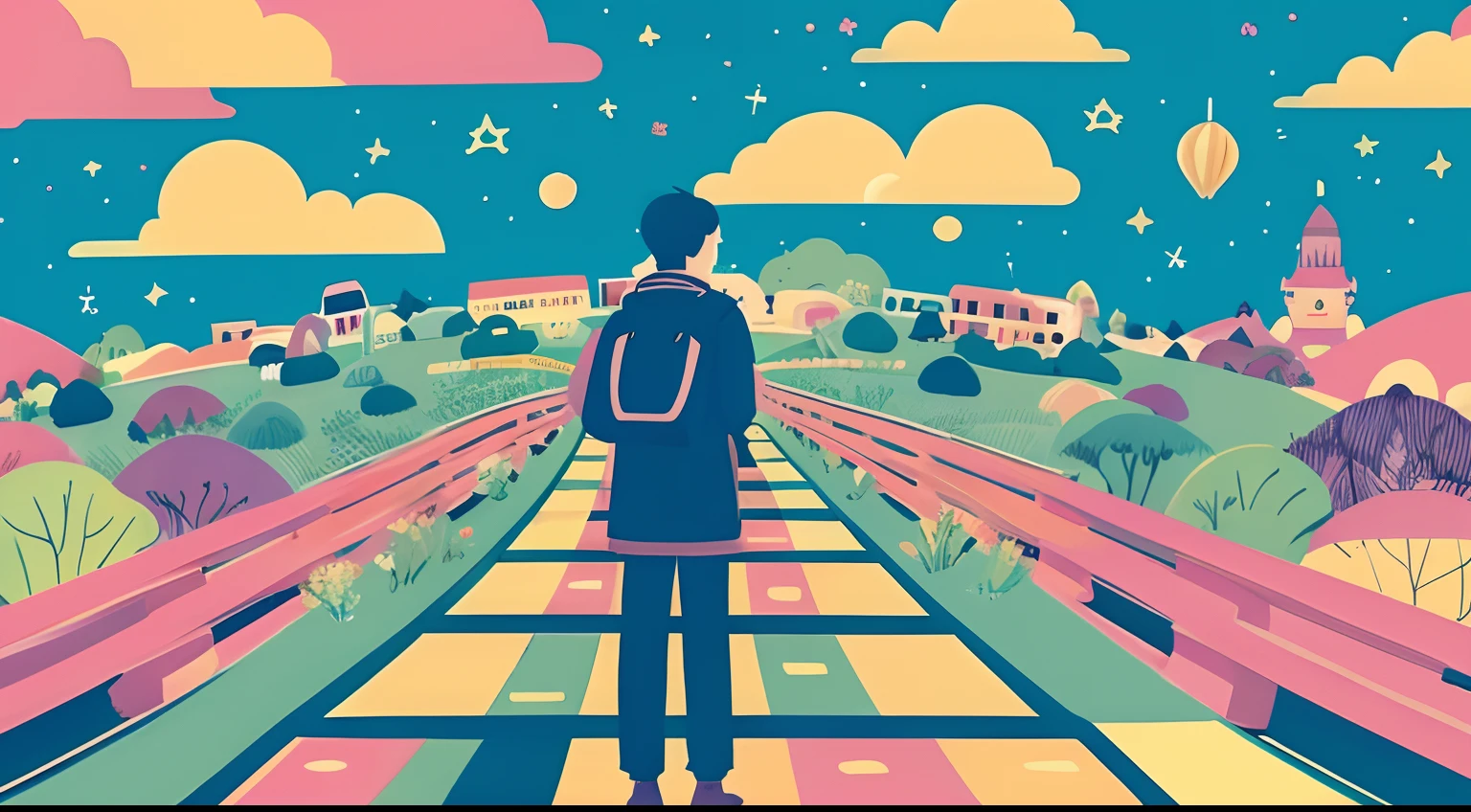 POP、colourfull、kawaii illustration、Inaugural、Independence, etc.々Illustrate your path with a map of your life、Money anxiety、Life events