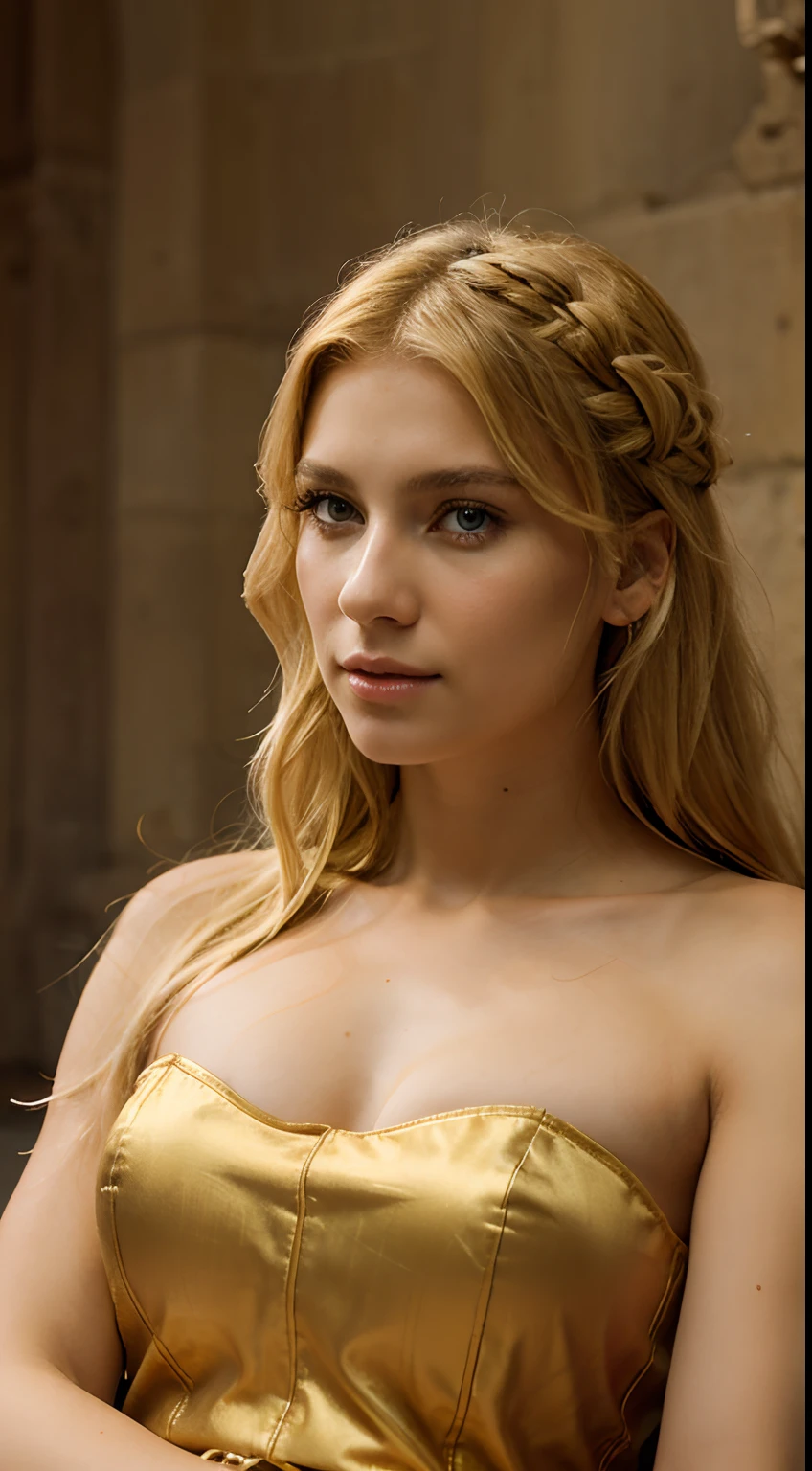 A portrait of a Roman courtesan with blond hair, highlighting the legal requirement of the time.