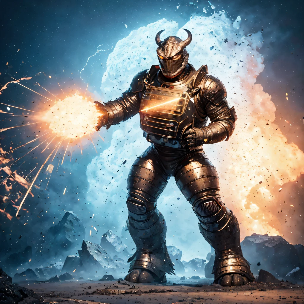 A full-body spacesuit monster in the future(Abstract propylene splash:1.2), Blue sky and white cloud background,Linen windbreaker(realisticlying:1.4),A high resolution, the detail, RAW photogr, Sharp Re, Nikon D850 Film Stock Photo by Jefferies Lee 4 Kodak Portra 400 Camera F1.6 shots, Rich colors, ultra-realistic vivid textures, Dramatic lighting, Unreal Engine Art Station Trend, cinestir 800,Ivory copper,(((ogre)))(Future full-body spacesuit)Movie master real-time image quality
