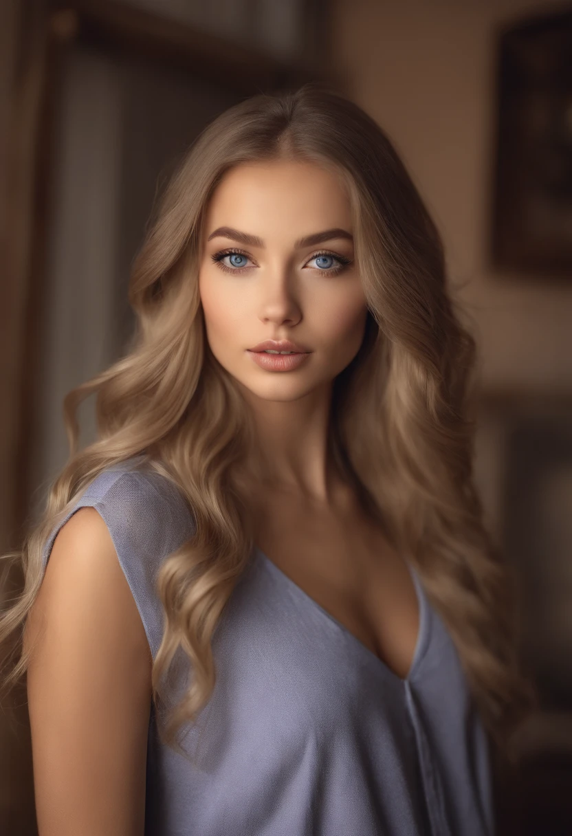 arafed woman fully , sexy girl with blue eyes, ultra realistic, meticulously detailed, portrait sophie mudd, blonde hair and large eyes, selfie of a young woman, bedroom eyes, violet myers, without makeup, natural makeup, looking directly at the camera, face with artgram, subtle makeup, stunning full body shot outside, full body, showing ass
