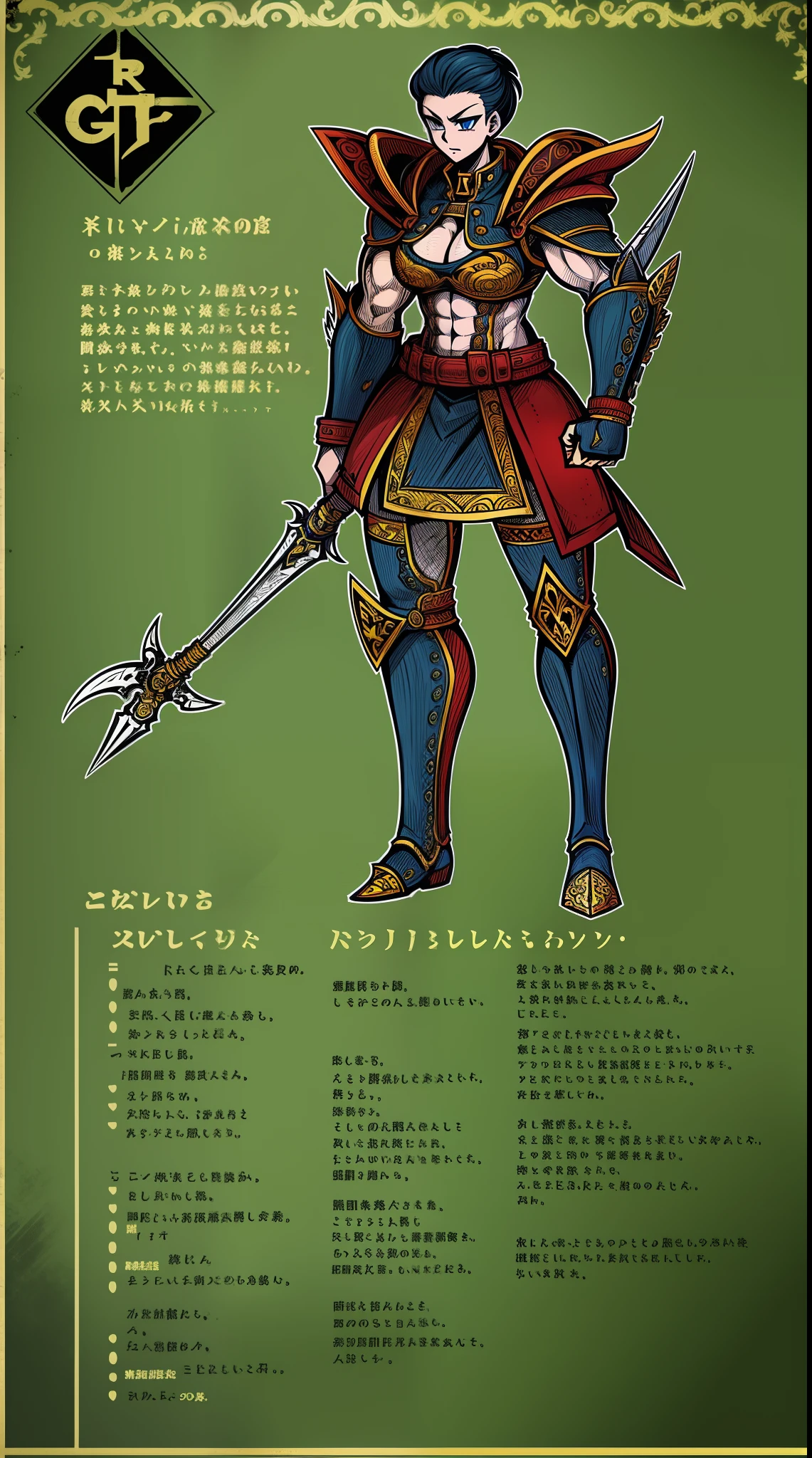 rpg, fantasy, warrior, original character, stylised, 1girl,amazonerpg, fantasy, warrior, original character, stylised