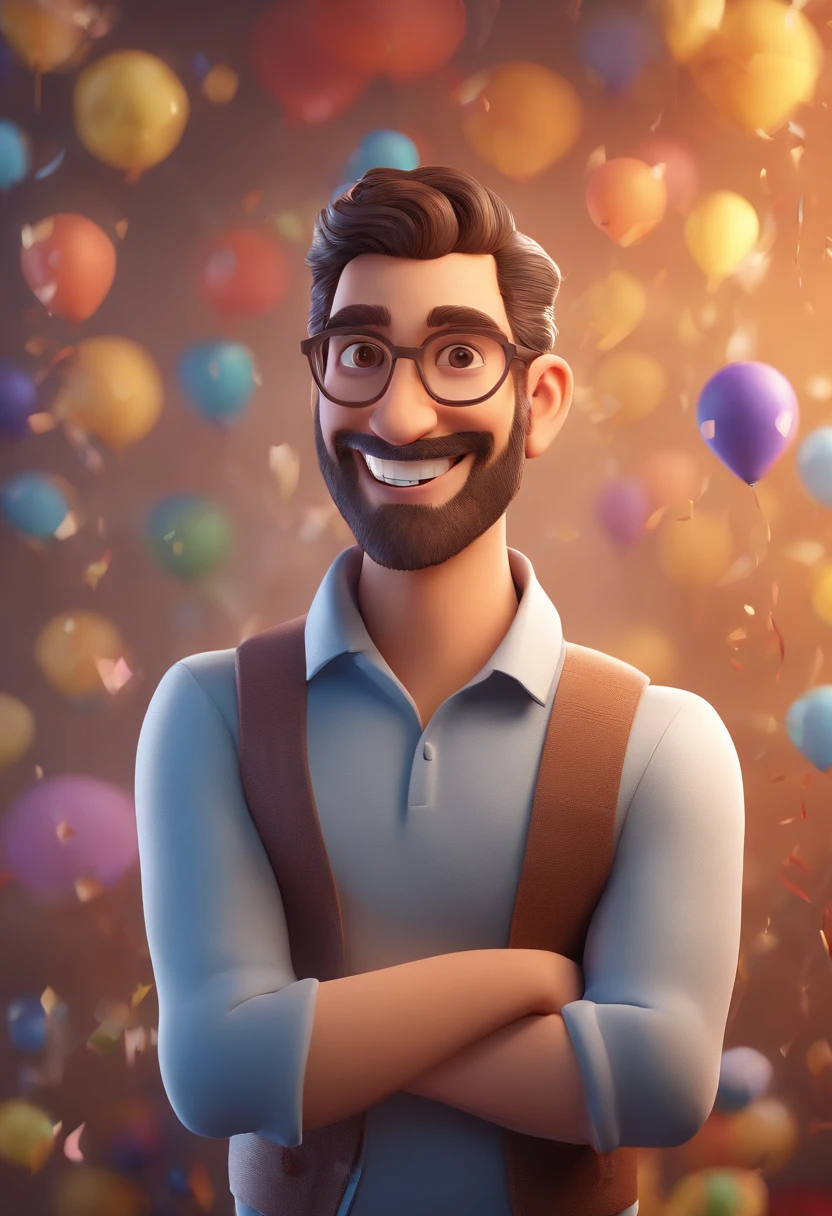 Smiling Man Illustration, sorriso insano, Homem de pele marrom com um sorriso gigante, happily smiling at the camera, sorriso atrevido, he's smiling, sorriso muito grande, Macho sorridente, foto de perfil headshot, rindo sorriso enorme, desenhando no estilo de Arte 3D, c4d, fundo de cor branco puro, estilo disney, estilo pixar render ilustracao Super Detalhe, 8k
