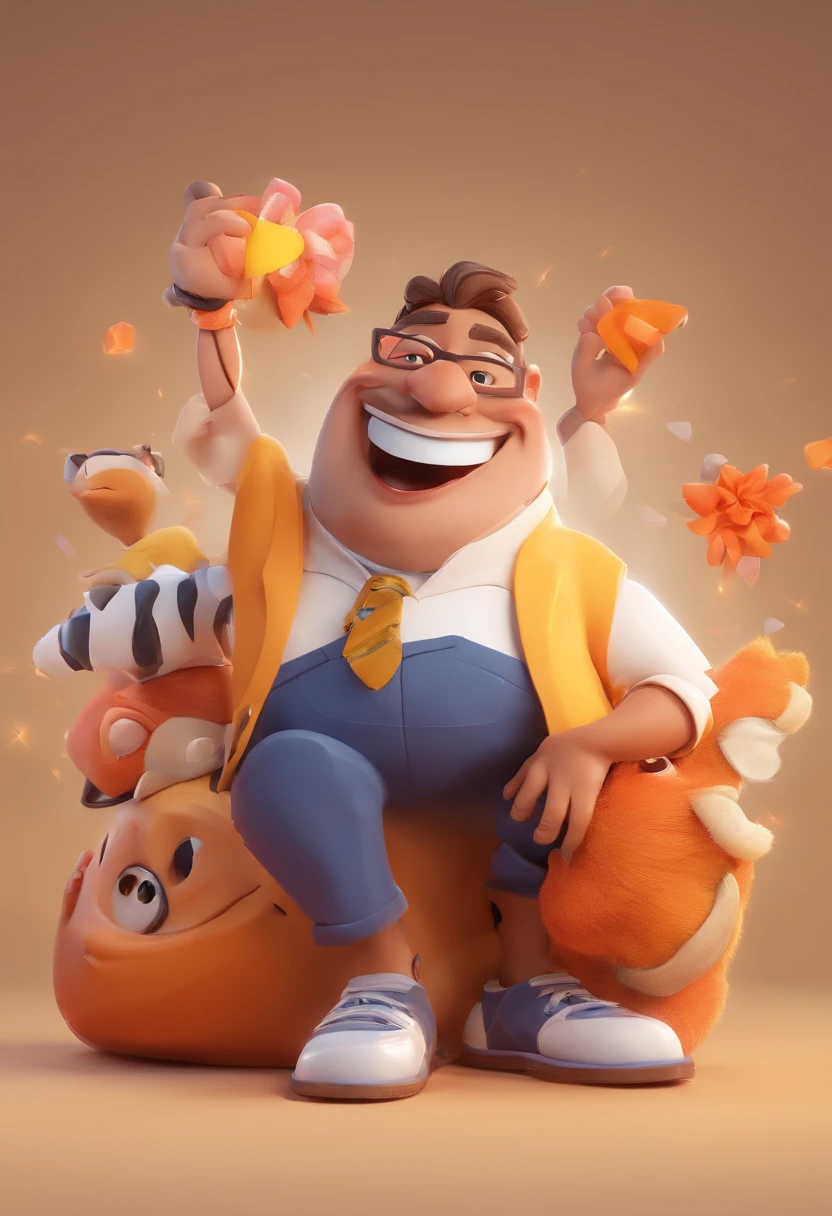 Smiling Man Illustration, sorriso insano, Homem de pele marrom com um sorriso gigante, happily smiling at the camera, sorriso atrevido, he's smiling, sorriso muito grande, Macho sorridente, foto de perfil headshot, rindo sorriso enorme, desenhando no estilo de Arte 3D, c4d, fundo de cor branco puro, estilo disney, estilo pixar render ilustracao Super Detalhe, 8k