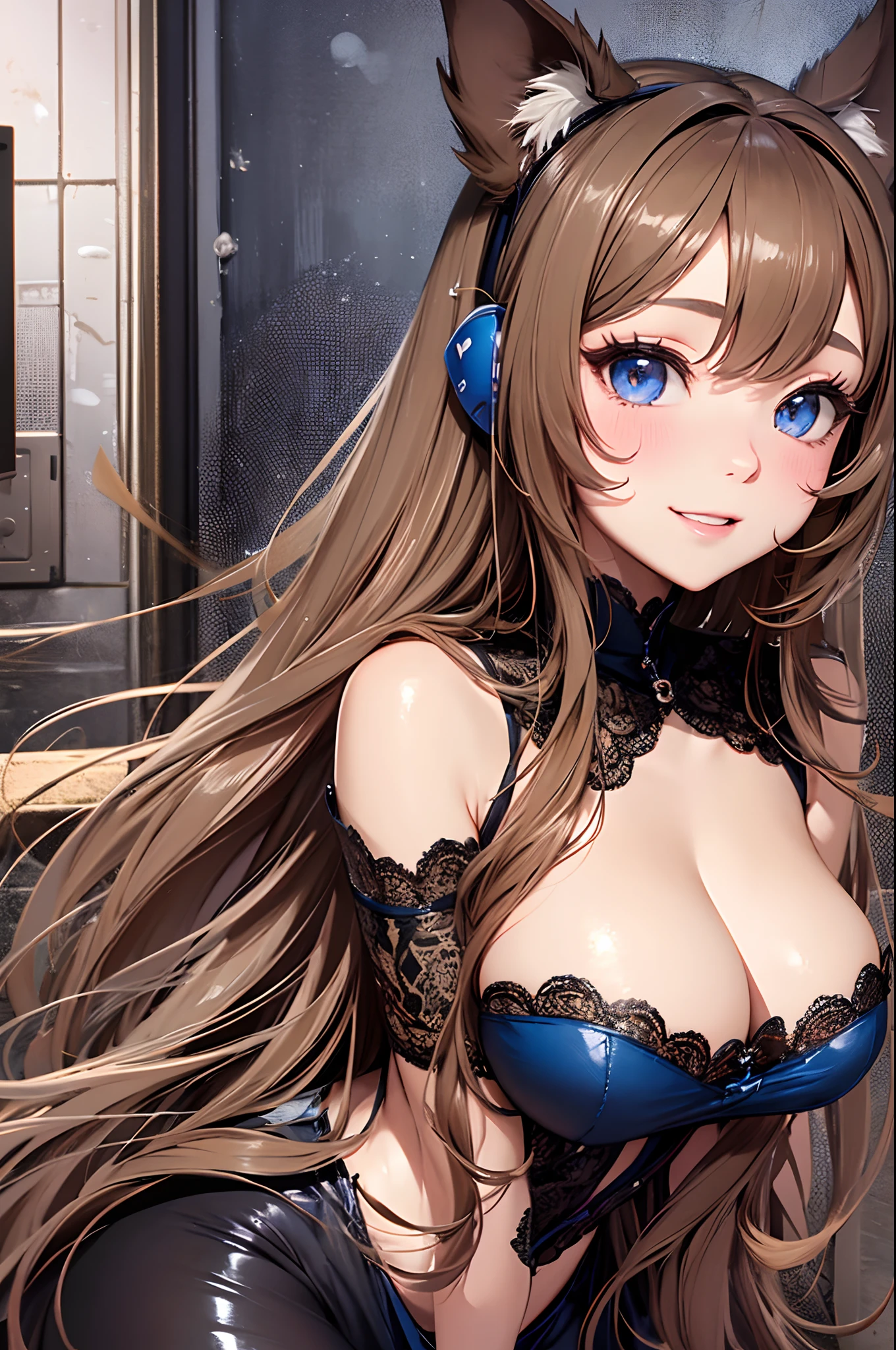 16K Ultra High Definition
Super Detailed
masterpiece
Glossy and detailed hair
Beautiful human woman with long brown hair、Blue Mesh、Very long lashes、lofty nose、
ultra gigantic tits、Amazing beautiful breasts、Sexy Maid Outfits
Fluffy long dog ears、drooping ears
Glossy skin
Red cheeks
Moist eyes and an embarrassed expression
Seduce with a bewitching smile
The background is the living room