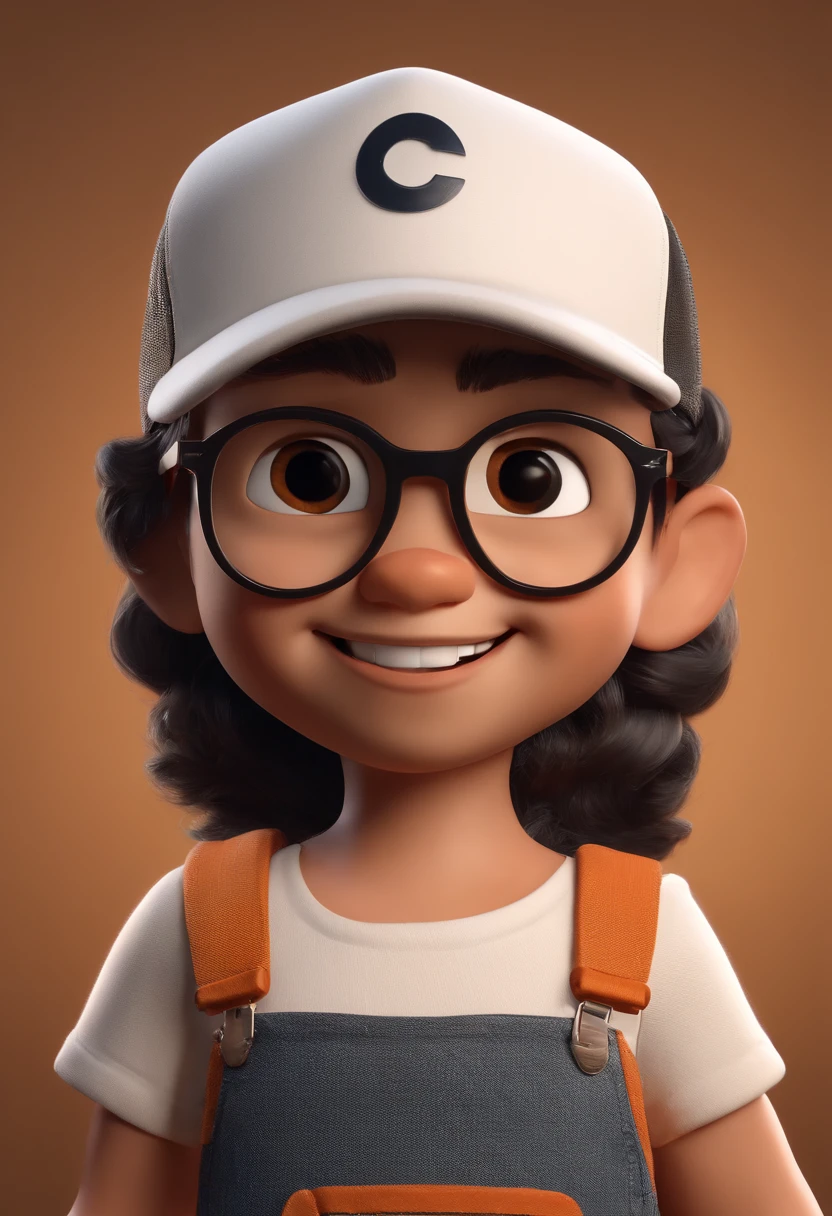 Cartoon character of a smiling child in black shirt and jeans and cap, animation character, Caractere estilizado, animation style rendering, 3D estilizado, Arnold Maya render, 3 d render stylized, toon render keyshot, Personagem 3D, Personagem 3D, 3d rendering stylized, 3 d character render, personagem de desenho animado, Personagem de close up, Pose de personagem, (Estilo Pixar) (master part:1.2) (Bokeh) (best quality) (pele detalhada) (textura detalhada) (8k) (argila) (Cinematic lighting) (foco nítido