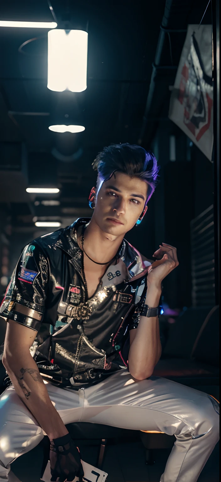 Change background cyber punk handsome boy realistic face 8k ultra realistic
