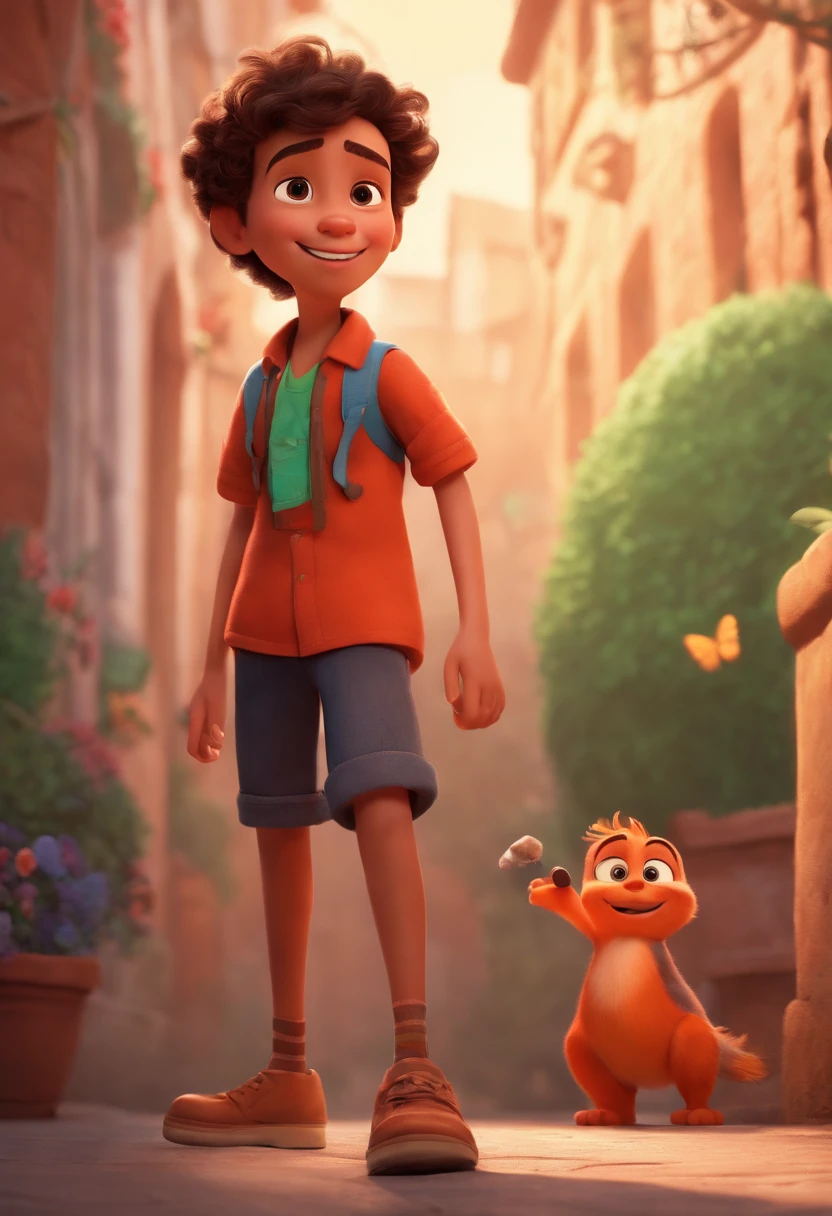 person hugging an animated representation of Cartagena