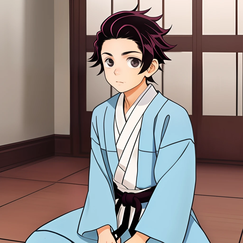 Menino lindo, loiro de 15 anos, forte, com olhos castanho escuro, com nariz discretamente alongado, fine strokes, queixo discretamente alongado estilo jujutsu no kaisen, com a roupa do Yuki itadori