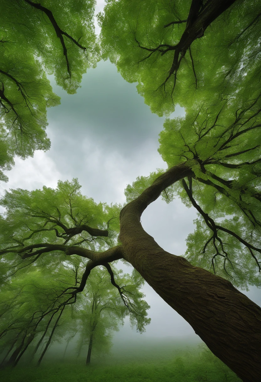 rain sky human green wood hd tree