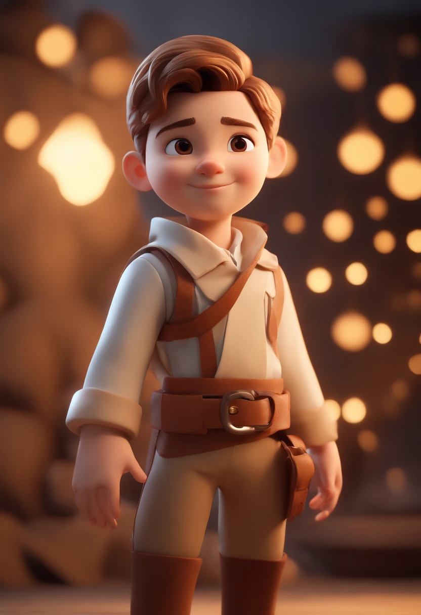 hero、Boy Cartoon Characters, Small light brown hair and big cheeks , animation character, Stylized characters, animation style render, Stylized 3D, Arnold Maya Lender, 3d rendering stylized, toon render keyshot, 3dcharacter, 3dcharacter, 3D rendering stylized, 3 d character render, comic book character, close up character, Character Pose,  (pixer style) (Master Parts:1.2) (Bokeh) (Best Quality) (detailedskin) (detailed texture) (8K) (clay) (Cinematic lighting) (foco nítido