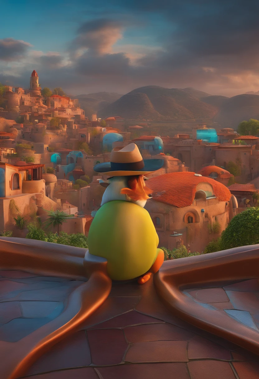 Um arquiteto de sonhos futurista, mas realista, inspired by Pixar animation, de perto. The character takes center stage with captivating facial expressions, oferecendo um toque de irrealidade.