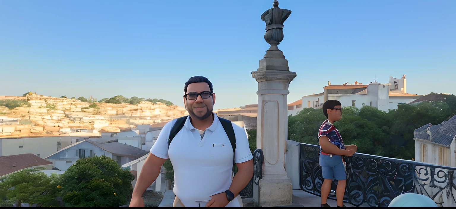 bonito pequeno historiador masculino 38 anos de idade, huge head, cebelos curto, wearing thin-framed glasses of round gold, olhos altamente detalhados , whole body view, figuras de brinqued