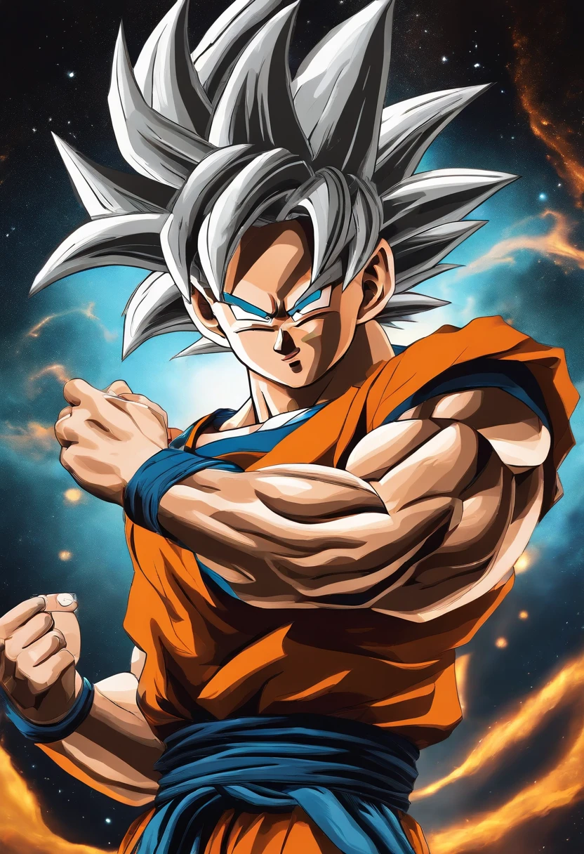 (high resolution,obra maestra:1.2),Entrenamiento de Goku en un gimnasio de culturismo,Hombre fuerte y musculoso,Impressive muscular physique,brazos y piernas fuertes,Pesos pesados,Rutina de ejercicios exhaustiva,intense sweat and determination,Enfoque de acero,Goku's iconic spiky hair,Goku's fierce expression,athletic energy,IG naranja y azul de Goku,Well-defined muscles,Rippling biceps and toned abs,venas abultadas en los brazos,Ambiente de gimnasio hardcore,Mancuernas y kettlebells,Indoor gym lighting,Piso de gimnasio arenoso,Barra pull-up montada en la pared,El aura vibrante de Goku,Aura poderosa que irradia del cuerpo de Goku,Mirada decidida,Voluntad inquebrantable,Dragon Ball super styling,Obras de arte coloridas y vibrantes,Strong and dynamic lighting,Movimiento borroso en segundo plano,Entorno de gimnasio aislado,Perfectly sculpted physique,sudor brillante en el cuerpo de Goku,Muscle definition in every detail,Inspiring motivation and perseverance,Son Goku, Dragon Ball, pelo largo y blanco, top-less, con tatuajes orientales japoneses