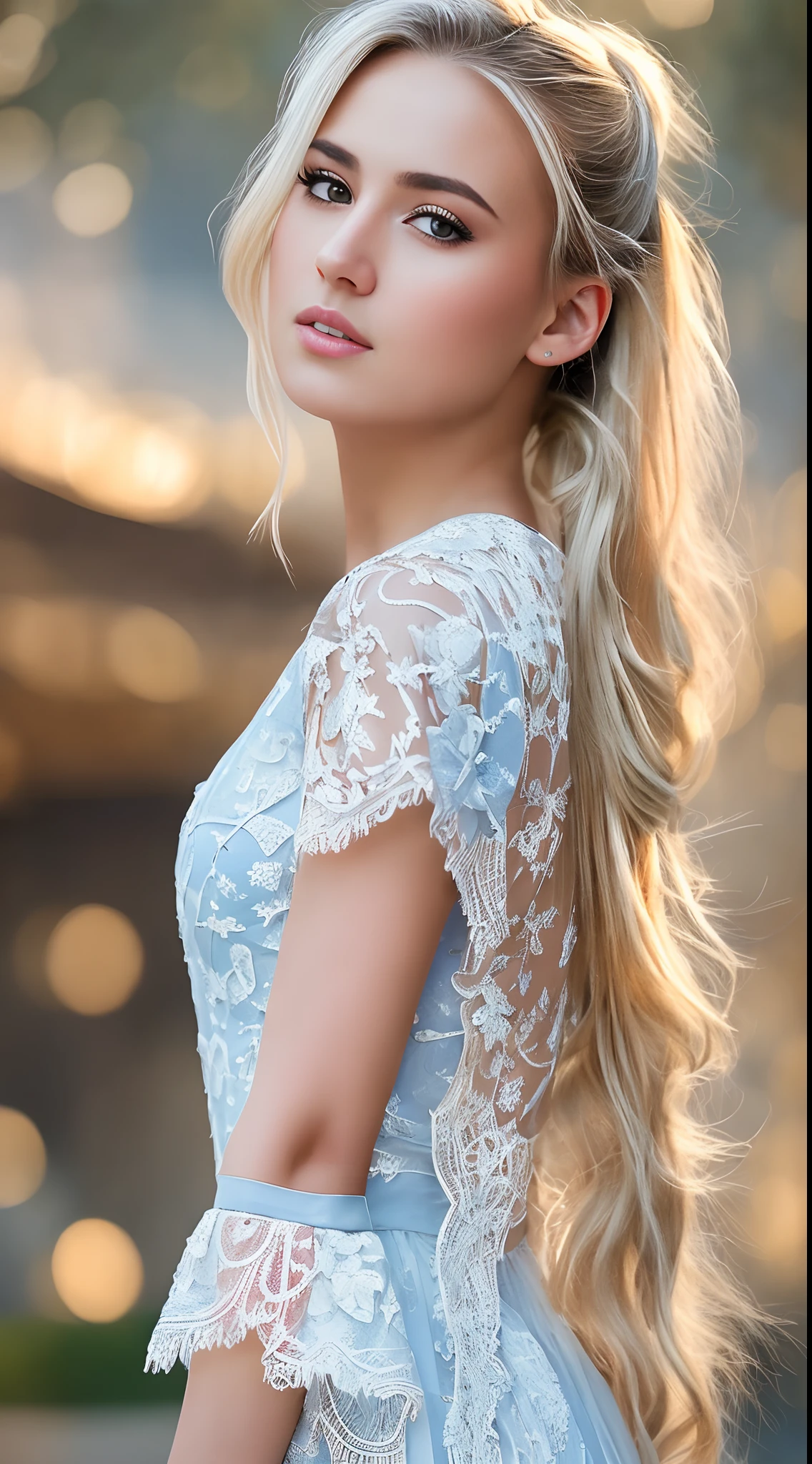 (8K, Best quality:1.2), (Masterpiece:1.37), (Photo, Photorealistic:1.37), (超高分辨率), Half body, walking pose, Shooting from front, Slow motion, Wearing a white dress all over, (Light blue decoration:1.2),(Lace), (insanely details, full bloom:1.5), (Highest quality, Alessandro Casagrande, greg rutkovsky, Sally Mann, concept-art, 4K), (simulating:1.2), (High sharpness), (Detailed pupils:1.1), Detailed face and eyes, Masterpiece, Best quality, (Highly detailed photo:1.1), (Long blonde hair, pony tails,extatic:1.1), (Young woman:1.1), Sharp, (Perfect body:1.1), Realistic, Real Shadow, 。.。.3D, (Temple background:1.2), Cross your arms over your chest
photograph:Canan EOS R6, 135mm, 1/1250s, f/2.8, ISO 400