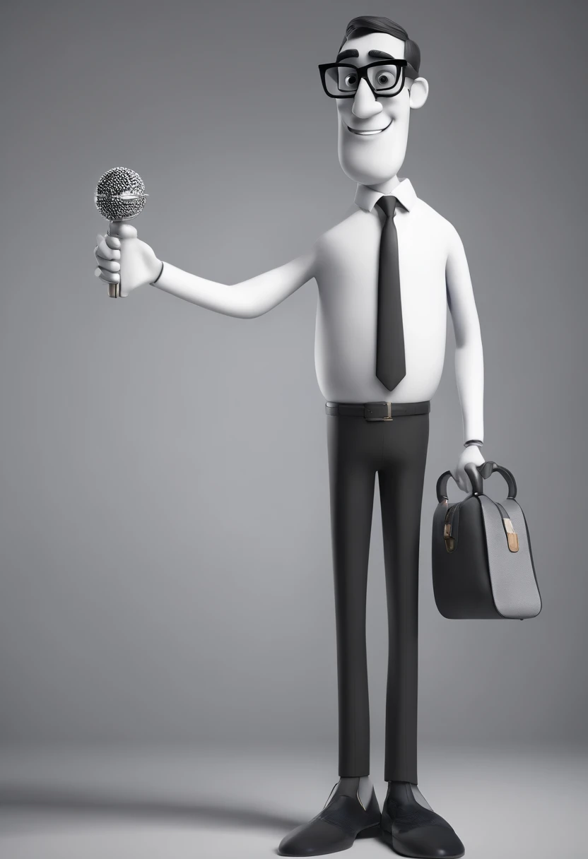 Cartoon character of a man wearing black glasses and a blue shirt, um personagem animado, Caractere estilizado, animation style rendering, 3D estilizado, Arnold Maya render, 3 d render stylized, toon render keyshot, Personagem 3D, Personagem 3D, 3d rendering stylized, 3 d character render, personagem de desenho animado, Personagem de close up, Pose de personagem, (Estilo Pixar) (master part:1.2) (Bokeh) (best quality) (pele detalhada) (textura detalhada) (8k) (argila) (Cinematic lighting) (foco nítido,Senta e vaza a parte superior do corpo