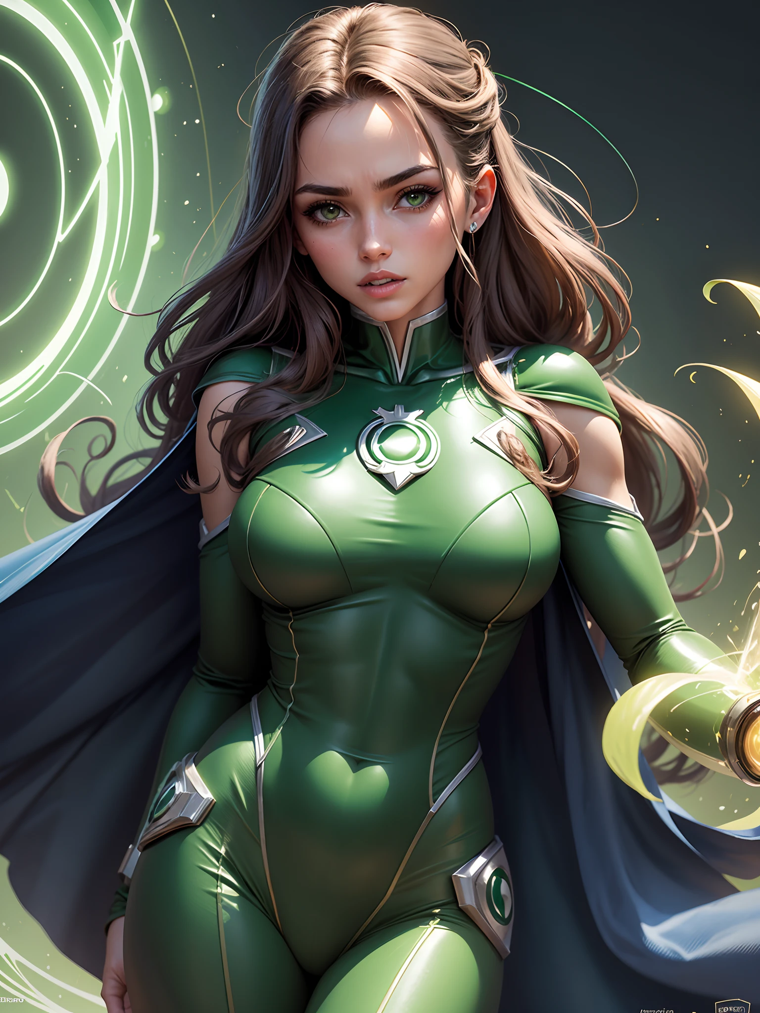 Uma mulher bonita em grande estilo, lanterna verde (in English: lanterna verde) is a DC Comics superhero. Criado por Martin Nodell e Bill Finger, The original Green Lantern was recast as a new superhero of the same name in the 1960s, o personagem original ficou conhecido pelo nome que seus pais chamavam Alan Scott e por um tempo adotou a identidade de Sentinela (Brasil).
O atual Lanterna Verde, founding member of the Justice League of America. Desta vez, she helped cement the new Green Lantern as a folk hero, with a more cosmic theme.
Lined lips, bodysuit verde, umbigo cA beautiful woman in style, Green Lantern (in English: Green Lantern) is a DC Comics superhero. Created by Martin Nodell and Bill Finger, the original Green Lantern was recast as a new superhero with the same name in the 1960s, the original character became known by the name his parents called Alan Scott and for a time adopted the identity from Sentinela (Brazil).
The current Green Lantern, founding member of the Justice League of America. This time, she helped cement the new Green Lantern as a popular hero, with a more cosmic theme.
lined lips, green bodysuit, covered navel, makeup,
muscular, tight skin, All green uniform, muscular female, green bodysuit, yellow bodysuit,
Looking at the Viewer, (medium breasts: 1.4), (hanging breasts: 1.3), (full breasts: 1.4), (realism: 1.5), (Realisitc: 1.4), (Absurdity: 1.4), 8k, ultra-detailed, Detailed beautiful woman, (Only one:1.4), 1girl, (Viewer facing:1.2), sexy,oberto, maquiagem,
musculoso, pele apertada, Uniforme todo verde, muscular female, bodysuit verde, bodysuit amarelo,
Looking at the Viewer, (medium breasts: 1.4), (seios pendurados: 1.3), (seios cheios: 1.4), (realismo: 1.5), (Realisitc: 1.4), (Absurdidade: 1.4), 8k, ultra-detalhado, Mulher bonita detalhada, (Apenas um:1.4), 1girl, (Visualizador voltado para:1.2), sexy,