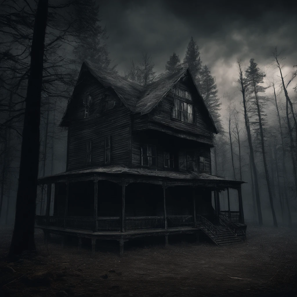 cabin in a dark forest, psychological horror