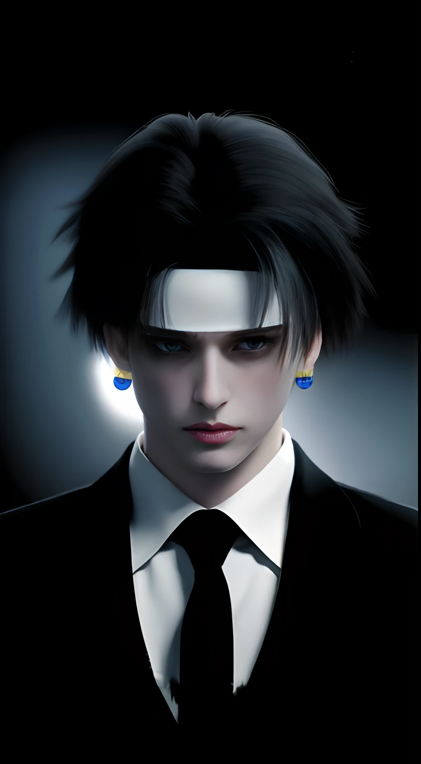 there is a man with a tie and a suit and a pair of earrings, male anime style, anime handsome man, anime realism style, realistic anime artstyle, anime man, male anime character, made with anime painter studio, edward, anime character, high detailed face anime, high quality portrait, anime character portrait, tsurumaki kazuya