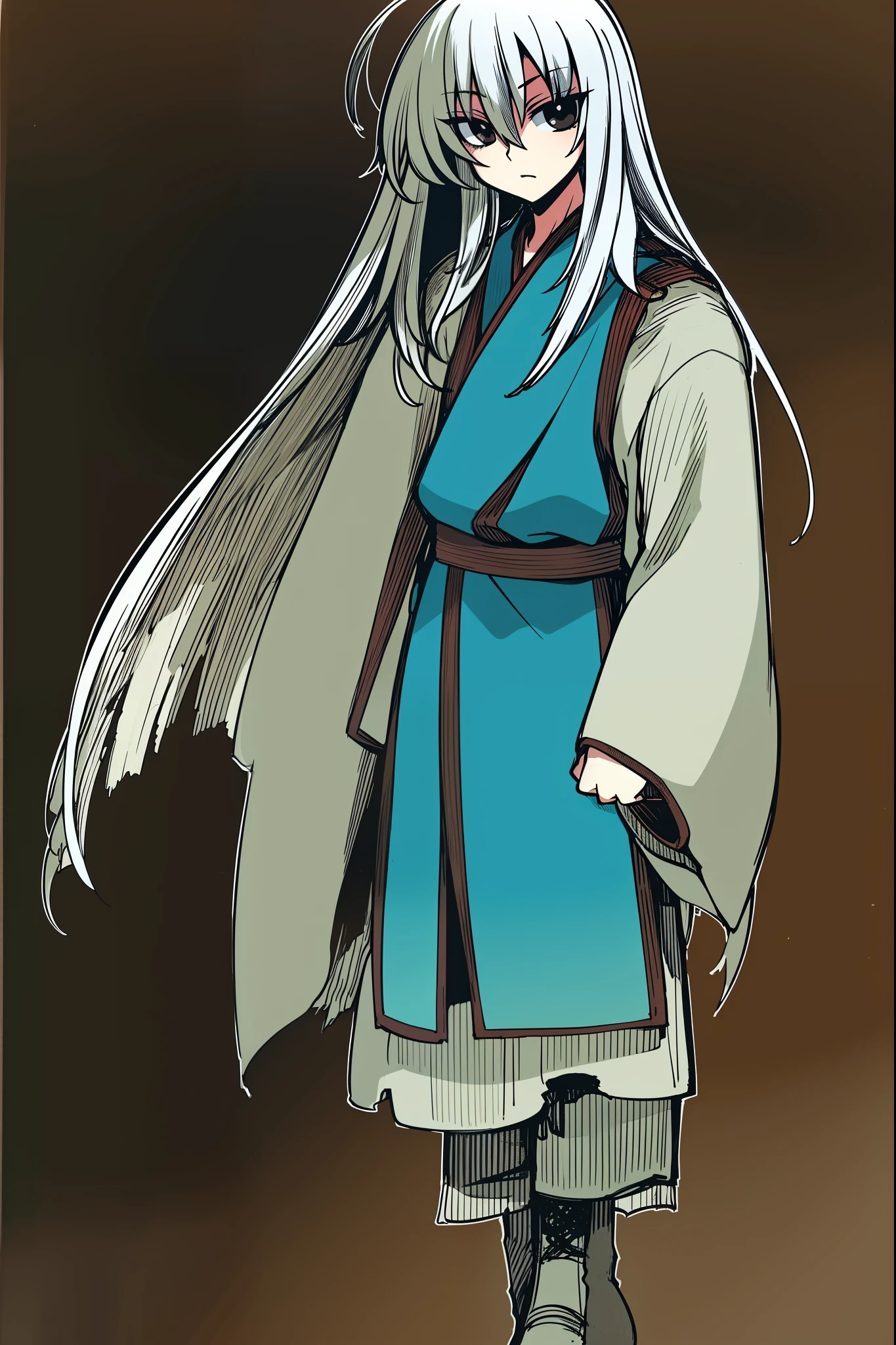 tunic, tallman, long hair, wizard, messy hair, black hair, black eyes, mature male adult,