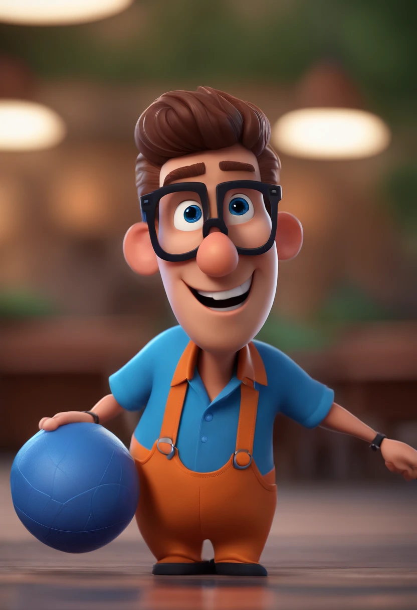 Cartoon character of a man with black glasses and a blue shirt, animation character, Caractere estilizado, animation style rendering, 3D estilizado, Arnold Maya render, 3 d render stylized, toon render keyshot, Personagem 3D, Personagem 3D, 3d rendering stylized, 3 d character render, personagem de desenho animado, Personagem de close up, Pose de personagem, (Estilo Pixar) (master part:1.2) (Bokeh) (best quality) (pele detalhada) (textura detalhada) (8k) (argila) (Cinematic lighting) (foco nítido