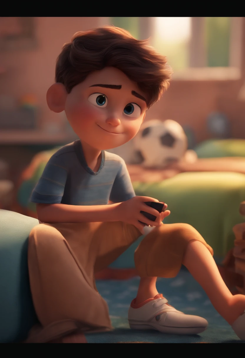 Image of a boy for a story in a YouTube video in Pixar format, He's the little allabester, He's the class leader, He's outgoing, Playful and gets up for a lot of things