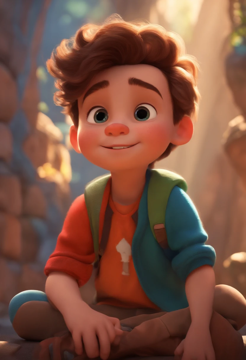 Image of a boy for a story in a YouTube video in Pixar format, He's the little allabester, He's the class leader, He's outgoing, Playful and gets up for a lot of things