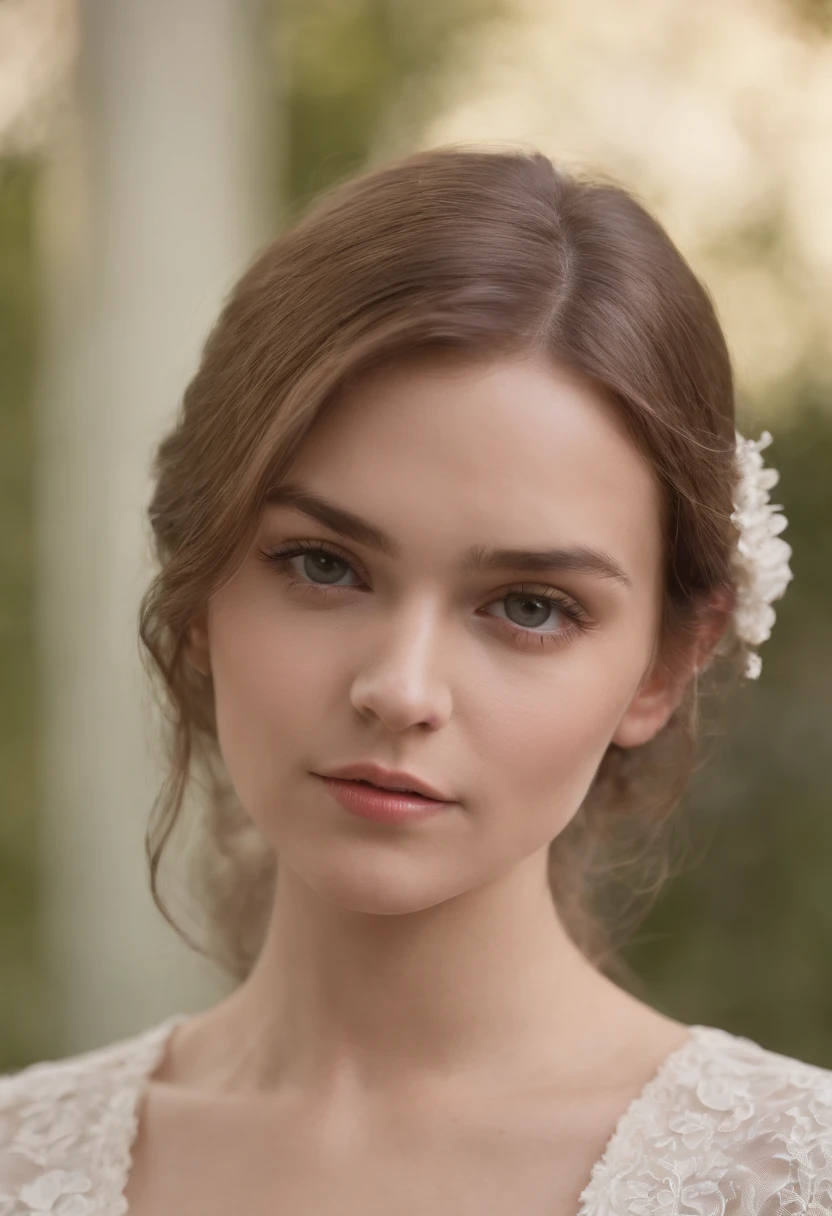 um retrato de closeup de uma menina, Bob Classic, avental, amazing body, pronounced feminine feature, peituda, cozinha, [cinza loira | gengibre | cabelo rosa], Sardas, flirting with camera