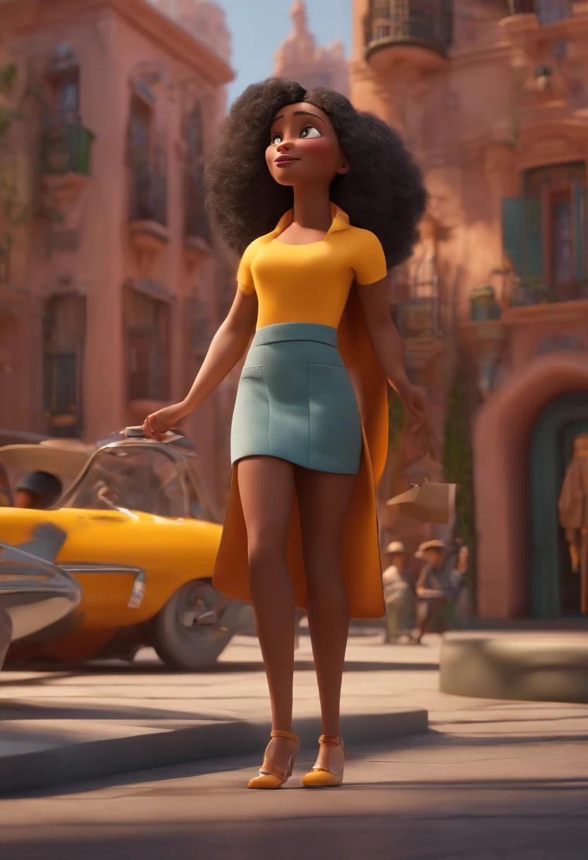 Um arquiteto de sonhos futurista, mas realista, inspired by Pixar animation, de perto. The character takes center stage with captivating facial expressions, oferecendo um toque de irrealidade.