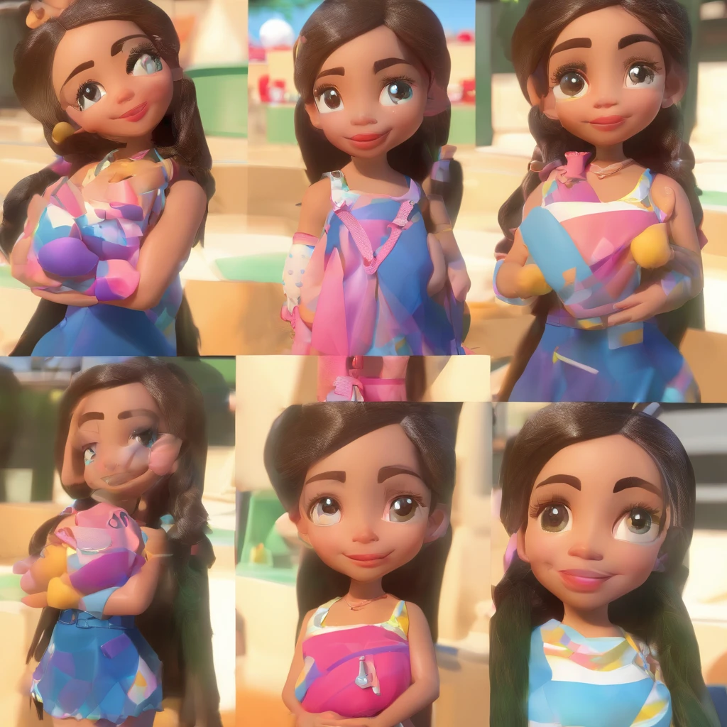 super bonito IP menina por pop mart, olhos brilhantes, querubim,Vestidinho branco, argila, Modelos, um brinquedo de caixa cega, Brilhante e delicado,fundo limpo, Bom brilho, 3D rendering of,best quality