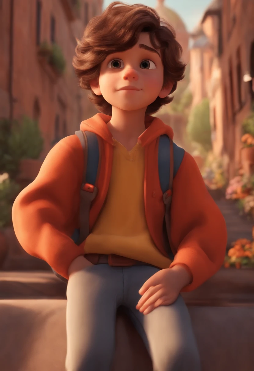 Image of a boy for a story in a YouTube video in Pixar format, He's the allabester, He's the class leader, He's outgoing, Playful and gets up for a lot of things