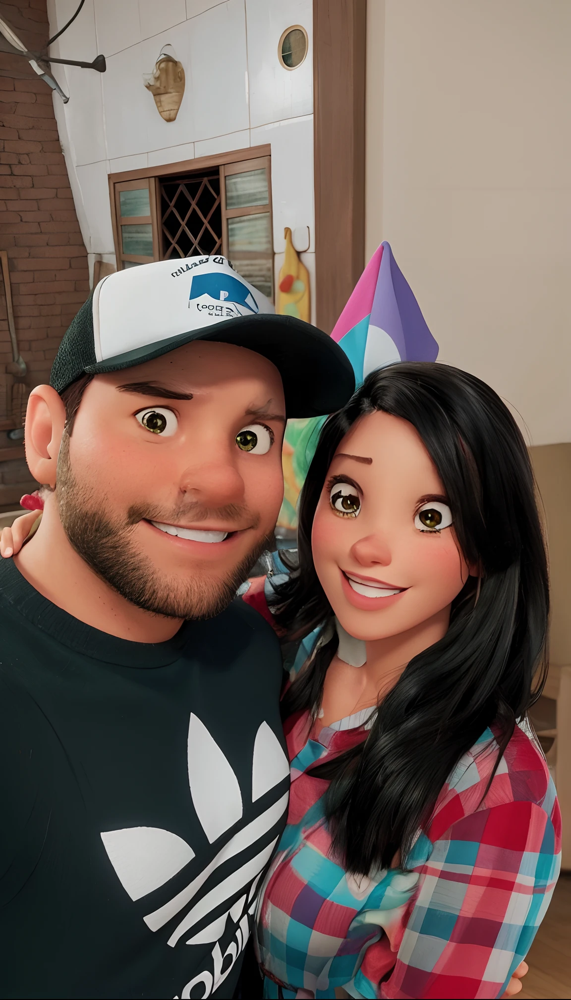 casal homem e mulher no estilo Disney Pixar, alta qualidade, melhor qualidade