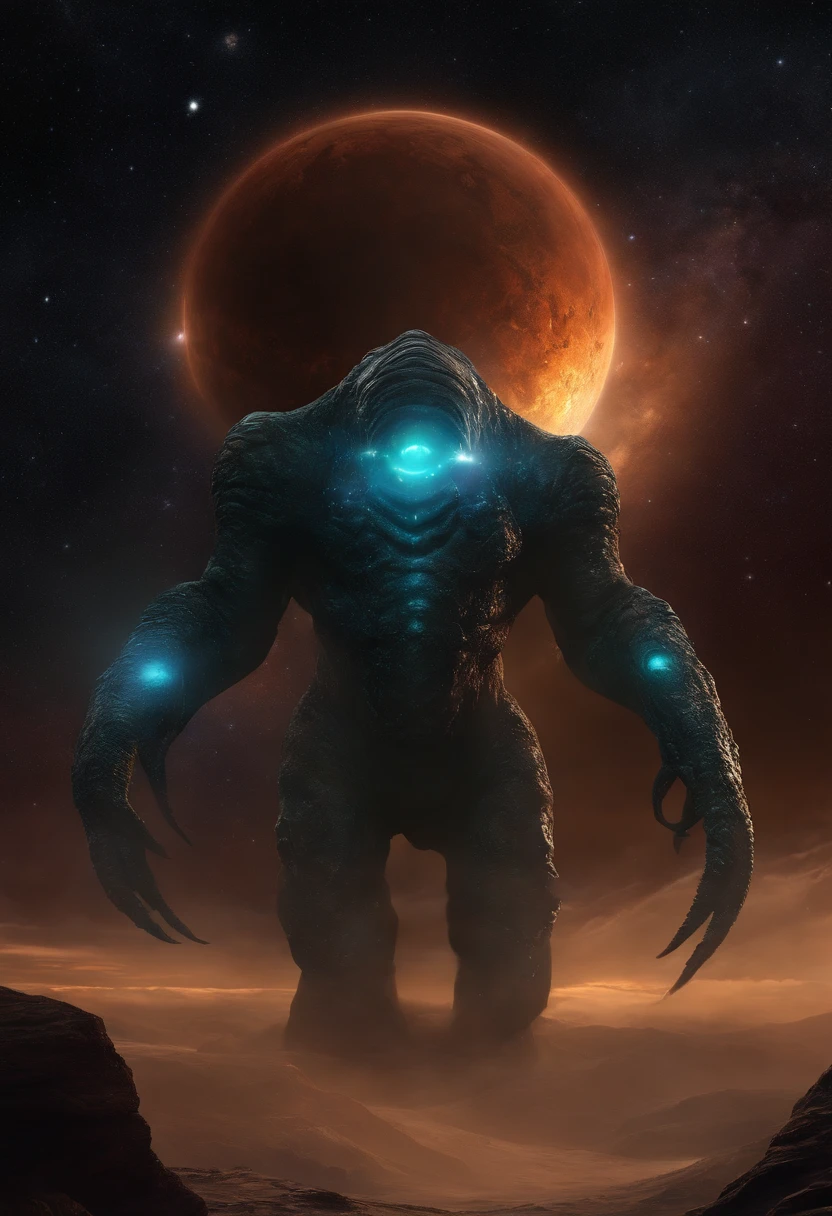 (best quality,4k,highres),(realistic:1.37),(vivid colors:1.1),(concept artists),(sci-fi),(horror),(creature),(universe:1.1),(giant),(swallowing planets),(cosmic),(monstrous),(intimidating),(otherworldly),(star-consuming),(massive),(extraterrestrial),(ethereal),(planet-devouring),(nightmarish),(ancient),(terrifying),(celestial),(enormous),(cosmic entities),(tentacled),(void-filled),(intergalactic),(astral),(cosmos),(astronomical),(mythical),(unfathomable),(grandiose),(cosmic horror),(leviathan),(living nightmare),(unimaginable),(gigantic),(space monster),(stellar),(cosmic beings),(interstellar),(cosmic devourer)