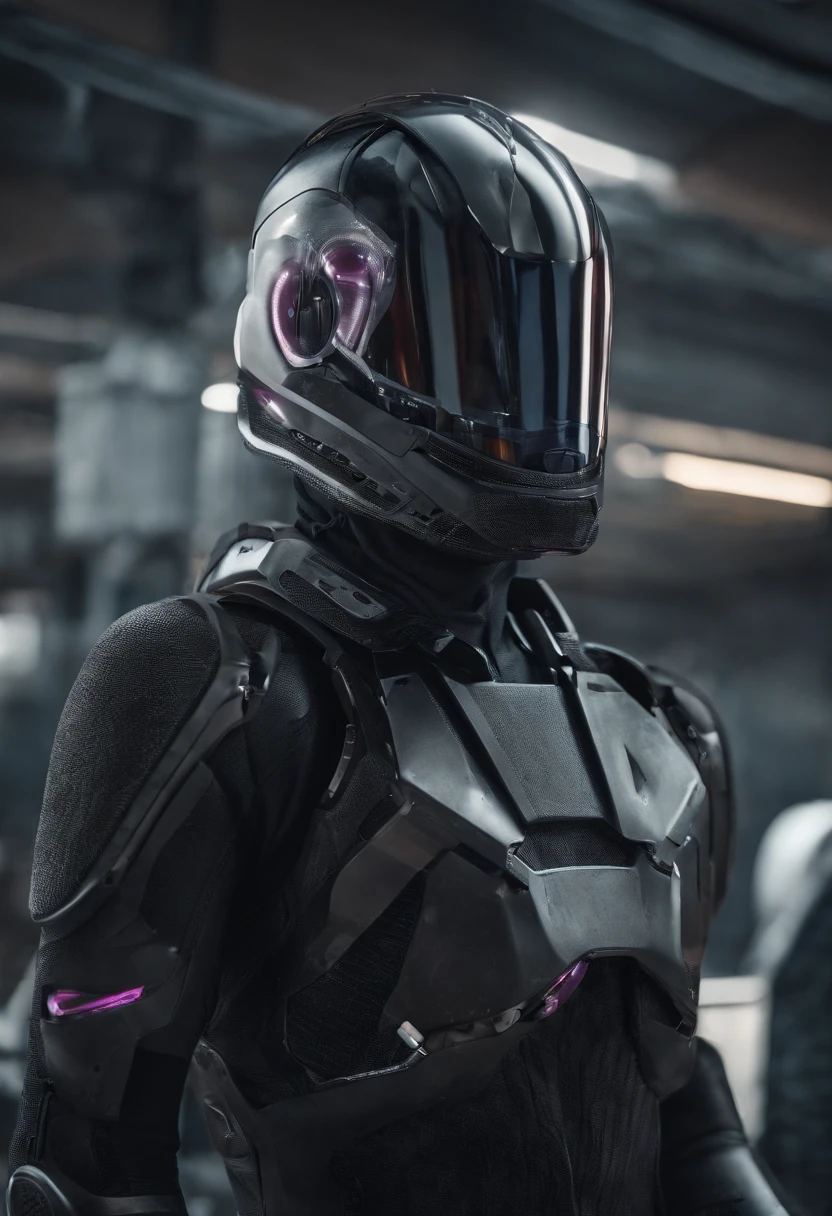 The image must be based on shades of purple and have content related to Artificial Intelligence and the number of followers. Imagine a crowd of robots and people living together in a futuristic city. I'm a digital content producer on Instagram and my niche is artificial intelligence. I'm reaching the 5 thousand followers mark. I want you to help me create an image celebrating this brand. The image must be high definition, ultra-realistic, with well-defined textures and appear realistic. The aspect ratio should be 9:16. Write “5k” in reference to 5 thousand followers.