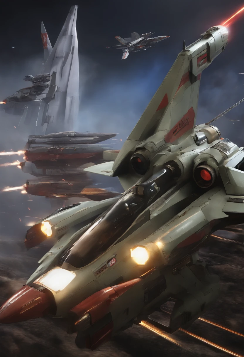 Robotech Macross cyclone VR with gun and communist symbols,