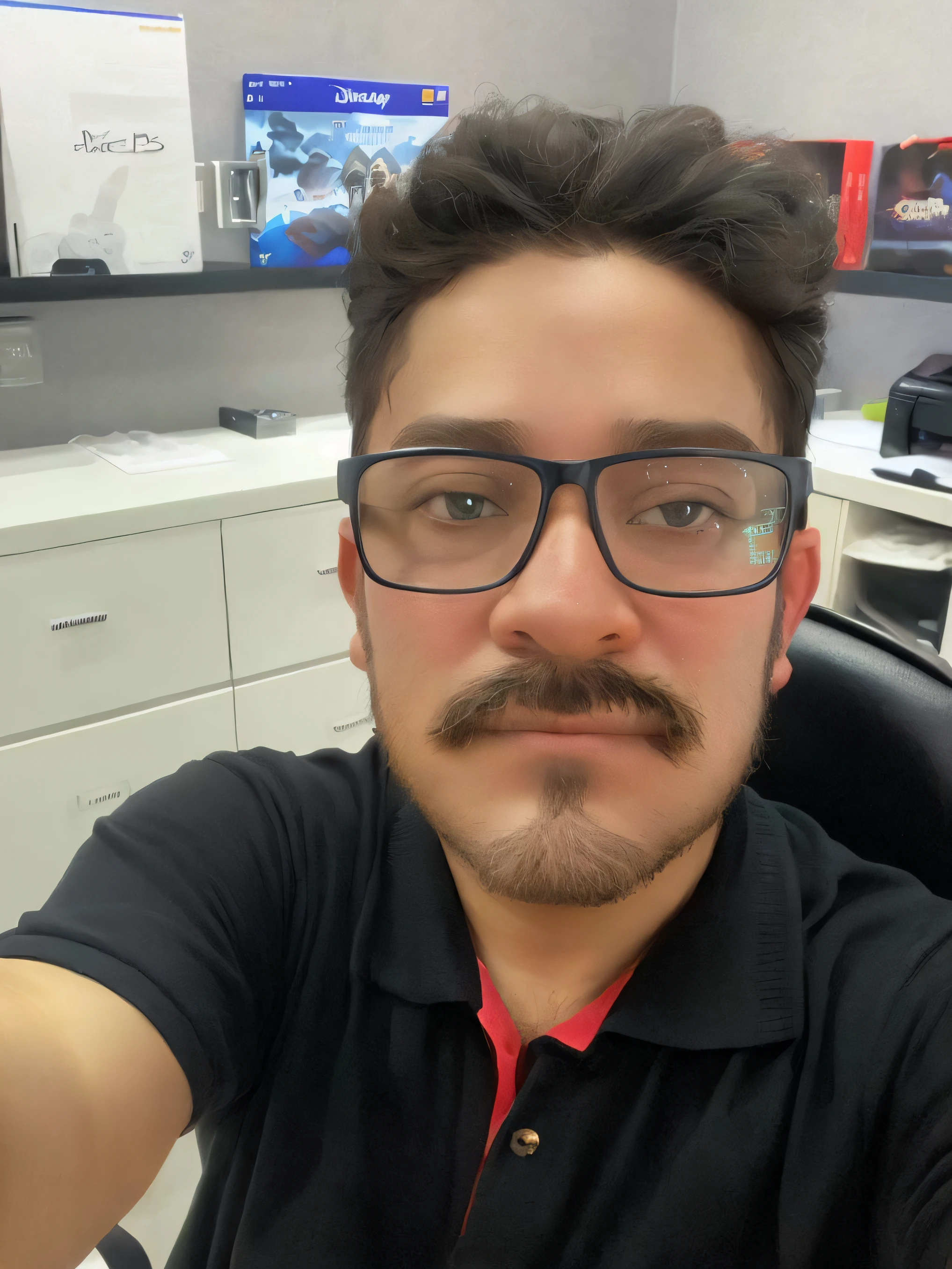 Disney pixer style beard and glasses