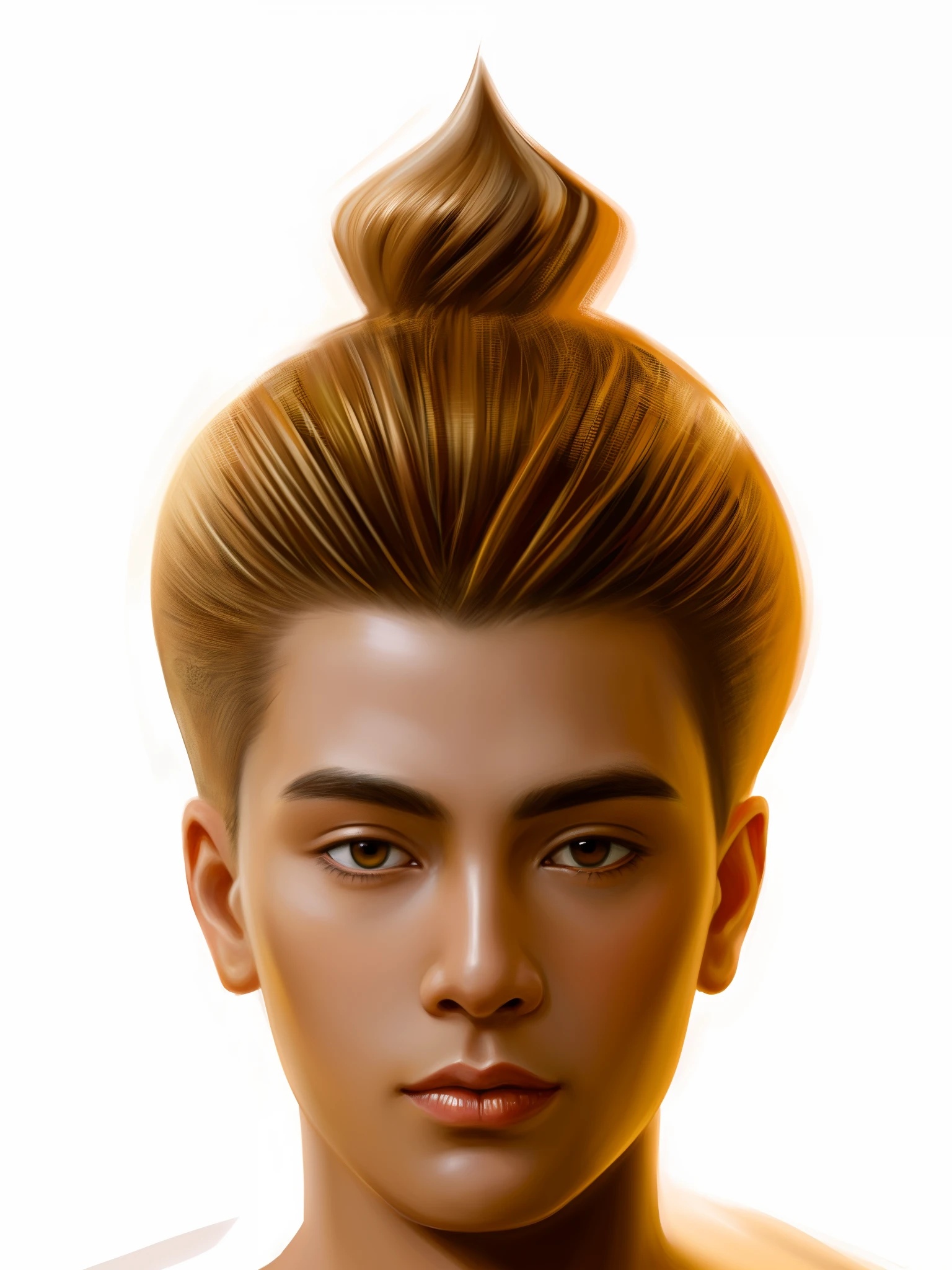8K Ultra HD, highly detailed, super realistic , painting of a handsome buddha there is a digital painting of a man with a mohawk on his head, realistic detailed face portrait, highly detailed portrait, detailed face portrait, stylized portrait, detailed portrait, low detailed. digital painting, extremely high detailed face, high detail portrait, highy detailed face, with very highly detailed face, airbrush digital oil painting, detailed face of a asian boy