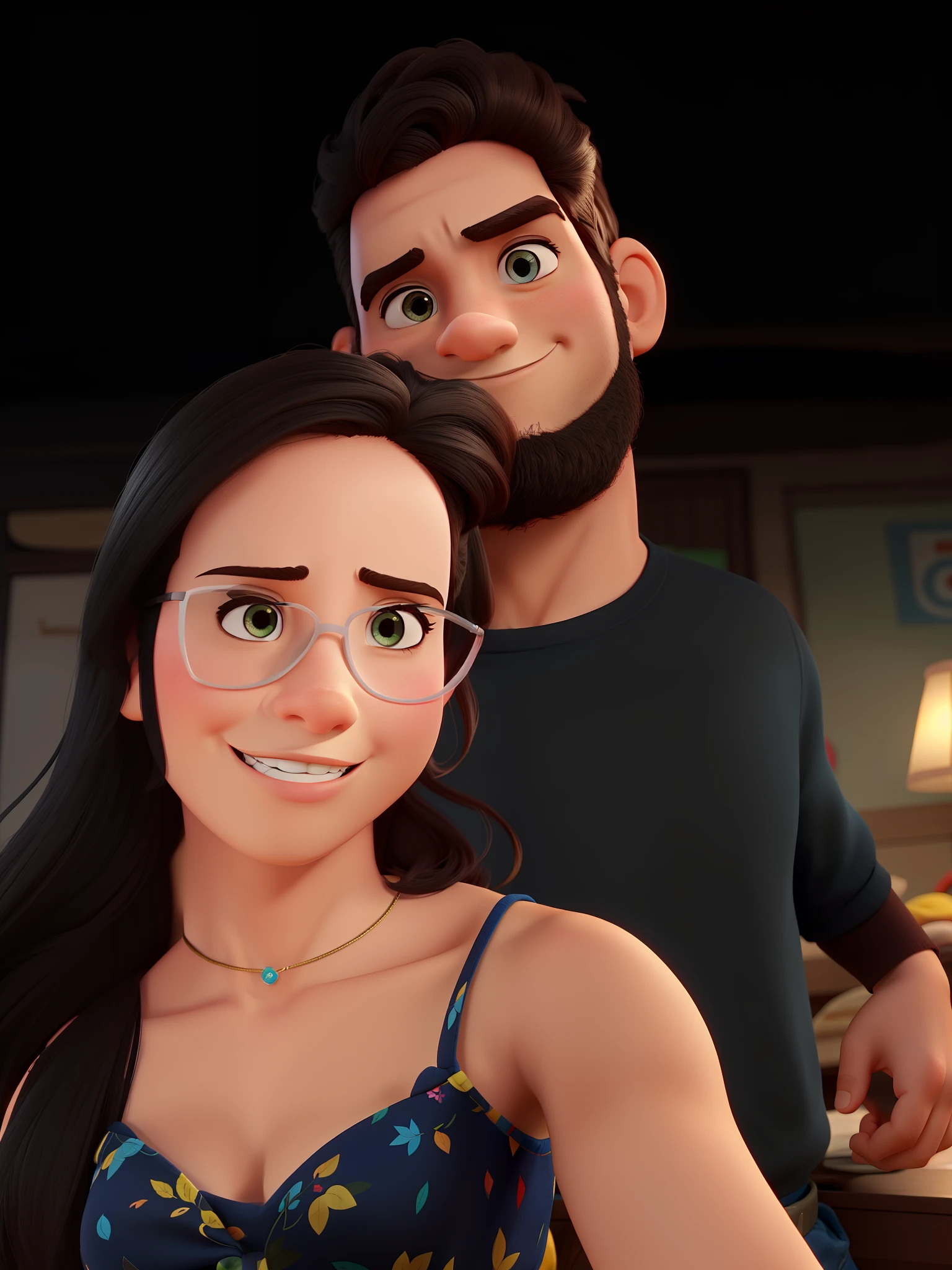 Um homem e uma mulher estilo disney/pixar, alta qualidade, melhor qualidade.
