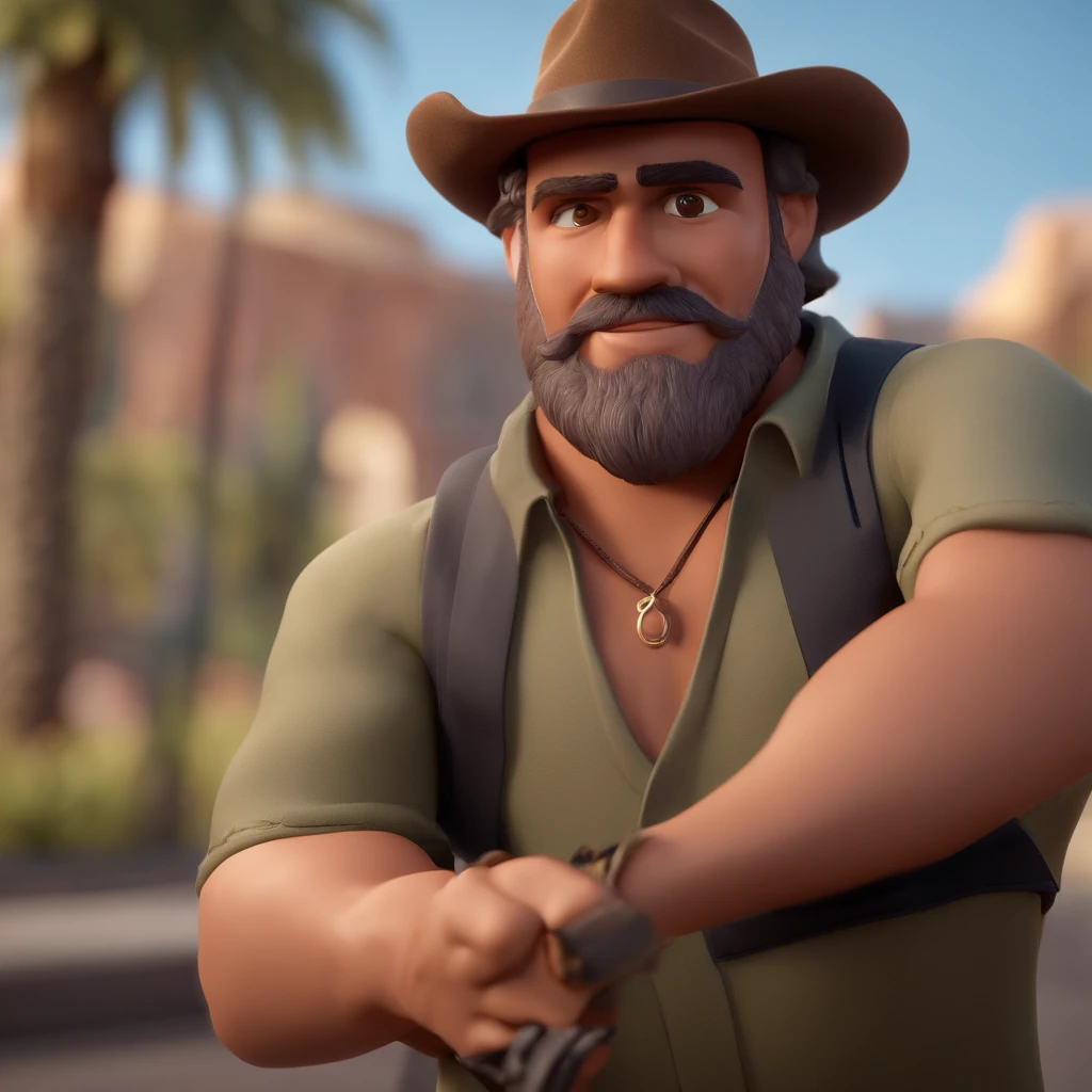 Cartoon character of , there is a man with a beard and a hat posing for a picture, headshot profile picture, photo of a man, david rios ferreira, a photo of a man, professional picture, andres rios, pablo olivera, photo taken in 2 0 2 0, professional profile picture, enes dirig, taken in the early 2020s, michael vicente animation character, Caractere estilizado, animation style rendering, 3D estilizado, Arnold Maya render, 3 d render stylized, toon render keyshot, Personagem 3D, Personagem 3D, 3d rendering stylized, 3 d character render, personagem de desenho animado, Personagem de close up, Pose de personagem,  (Estilo Pixar) (master part:1.2) (Bokeh) (best quality) (pele detalhada) (textura detalhada) (8k) (argila) (Cinematic lighting) (foco nítido