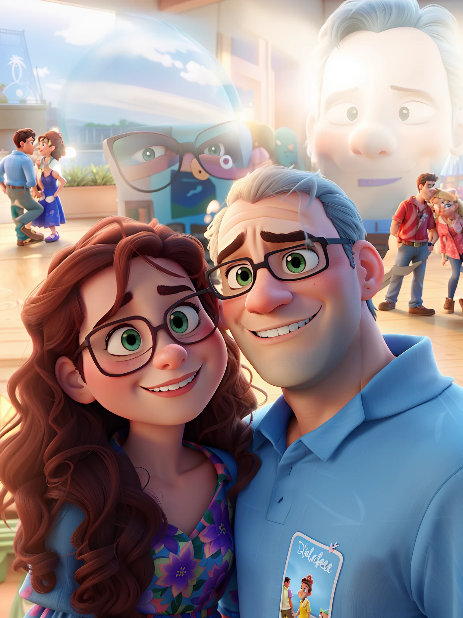 romantic couple, igual aos filmes Disney Pixar