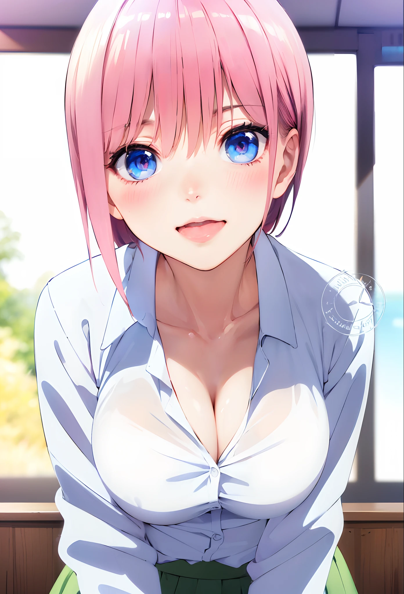 ((Best Quality, 8K, Masterpiece: 1.3)), Focus Clear: 1.2, Top quality, high image quality, masterpiece, photo realistic, blurry background, (((beautiful eyes, huge breast, focus breast, look at viewer)))