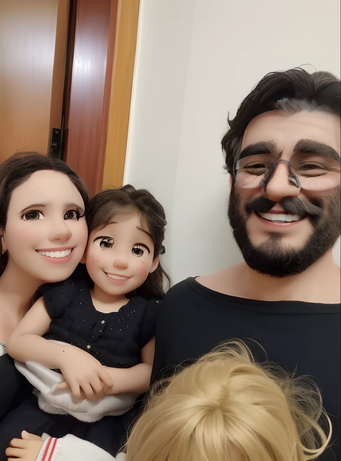 There is a man and a woman with a child posing for a photo, Directed by: Nandor Soldier, imagem de perfil, by Amelia Peláez, Happy family, by Maria Helena Vieira da Silva, dia das bruxas, goth family, In Sao Paulo, foto do perfil, com uma barba preta cheia, Directed by: Felix Arauz, Directed by: Silvia Pelissero