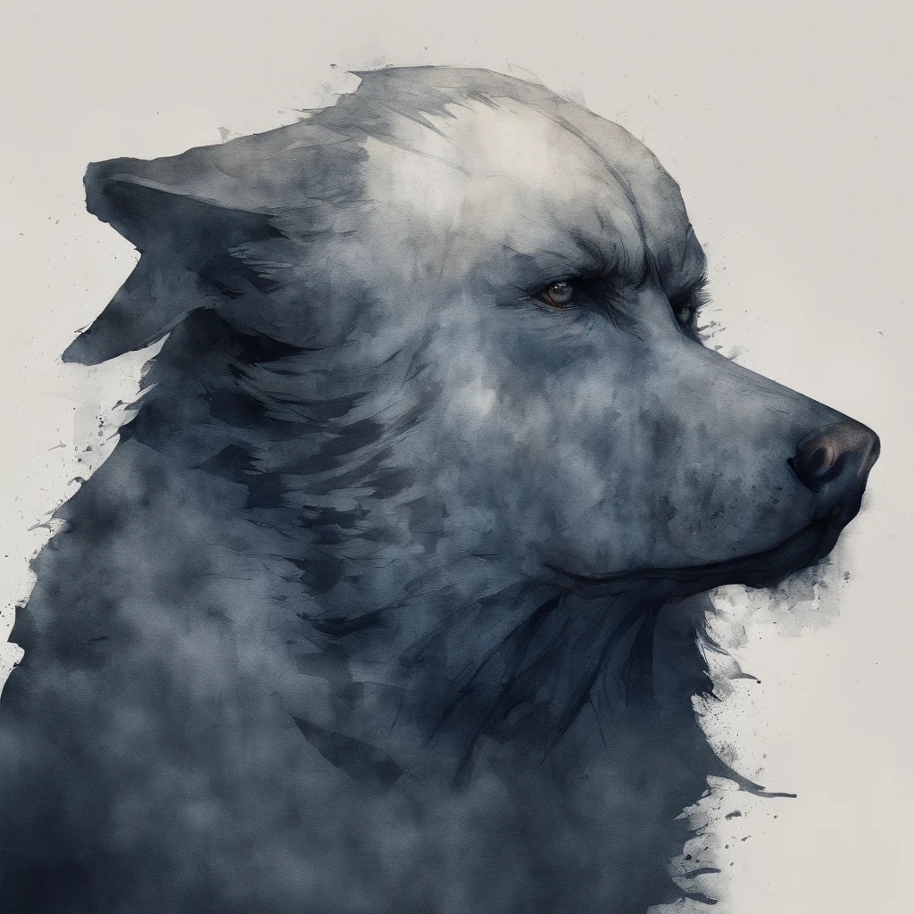 ((Best quality, 8K, Masterpiece: 1.4)),((Amazing detail: 1.3)),((Watercolor illustration: 1.2)),((high resolution: 1.1)),Thick painting style，(Critters)，1 dog，Blue solid background，in style of ghibli，head portrait，Anime avatar，Huskies，Grim expression，sharp look，Beautifully detailed dogs，structurally correct，フォトリアリスティック，Delicate hair，Photo art