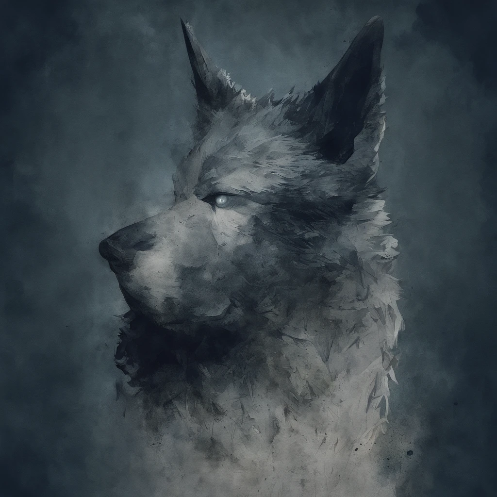 ((Best quality, 8K, Masterpiece: 1.4)),((Amazing detail: 1.3)),((Watercolor illustration: 1.2)),((high resolution: 1.1)),Thick painting style,(Critters),1 dog,Blue solid background,in style of ghibli,head portrait,Anime avatar,Huskies,Grim expression,sharp look,Beautifully detailed dogs,structurally correct,フォトリアリスティック,Delicate hair,Photo art