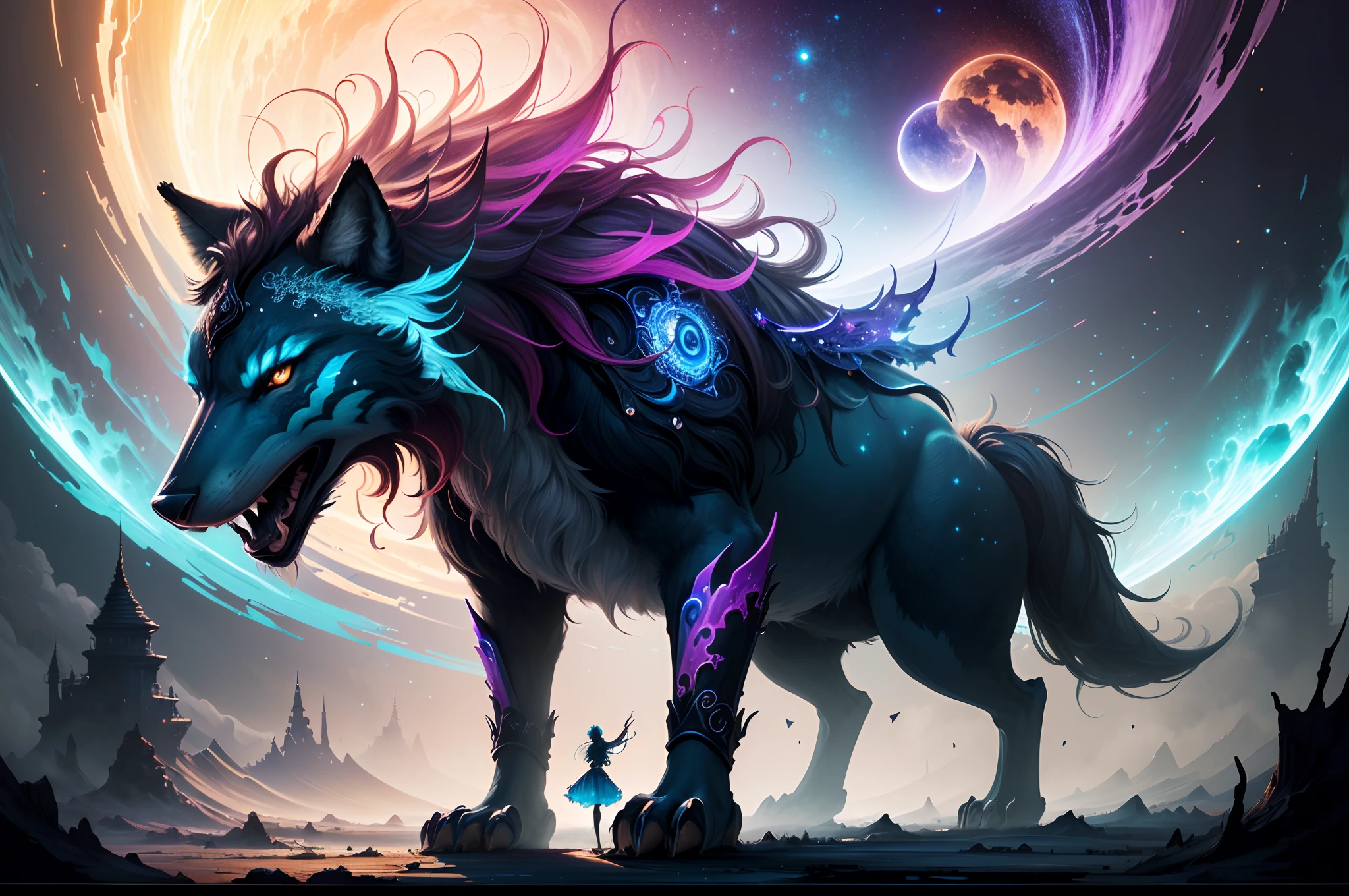 (vibrant colors),(fantasy),(colorful),(surreal fantasy),(raging wolf),(fantasy photo),(out of this world),(vivid colors),(dreamlike),(mythical),(enchanted),(otherworldly),(magical),(awe-inspiring),(mind-blowing),(exquisite details),(striking),(mesmerizing),(ethereal),(saturated colors),(stunning),(mystical),(imaginative),(captivating),(unbelievable),(sensational),(hypnotic),(whimsical),(fascinating),(unreal),(breathtaking),(unforgettable),(surreal),(mind-bending),(spectacular),(intricate details),(mythical creature),(unrealistic),(spellbinding),(futuristic),(startling),(eye-catching),(unconventional),(mind-expanding),(unusual),(bizarre),(enticing),(extraordinary),(bewitching),(unworldly),(unearthly),(mythical beast),(eye-popping),(fantastical),(astonishing),(vivid imagination),(surrealistic),(color explosion),(mind-boggling),(fairy tale),(fantasy world),(jaw-dropping),(fictional),(spectacular colors),(stunning beauty),(whimsy)